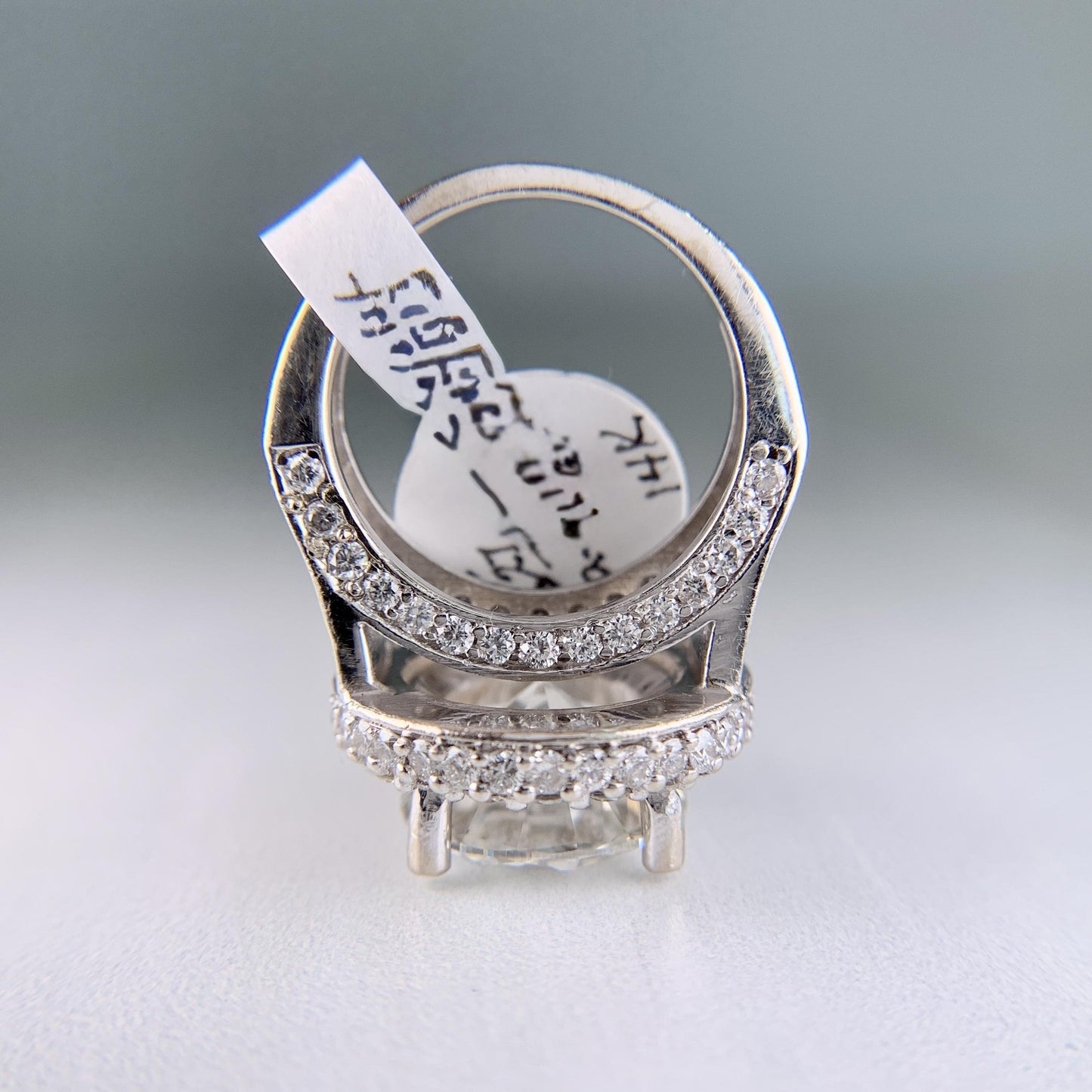 6.27 Carat Diamond Engagement Ring 14k White Gold