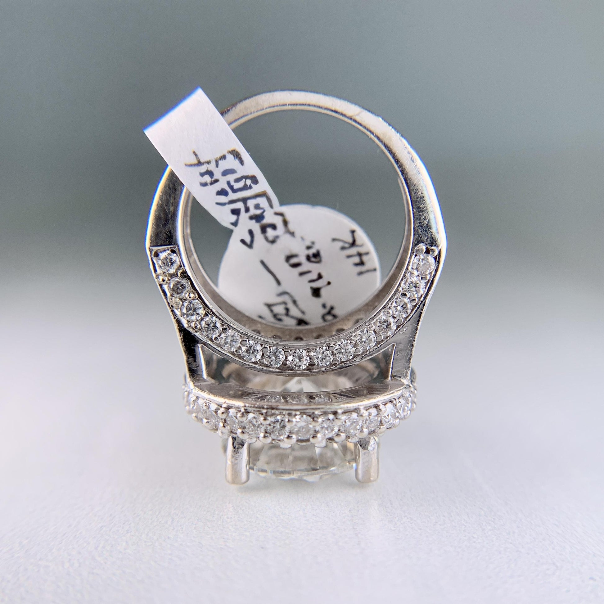 6.27 Carat Diamond Engagement Ring 14k White Gold