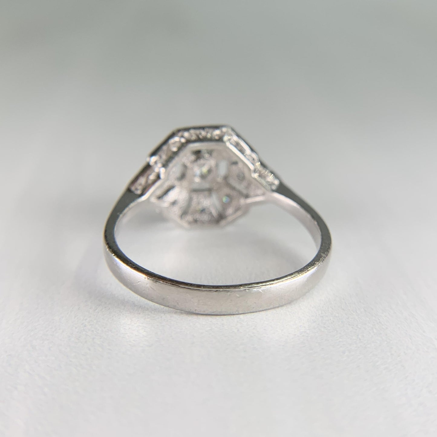 Estate Diamond Octagon Ring Platinum