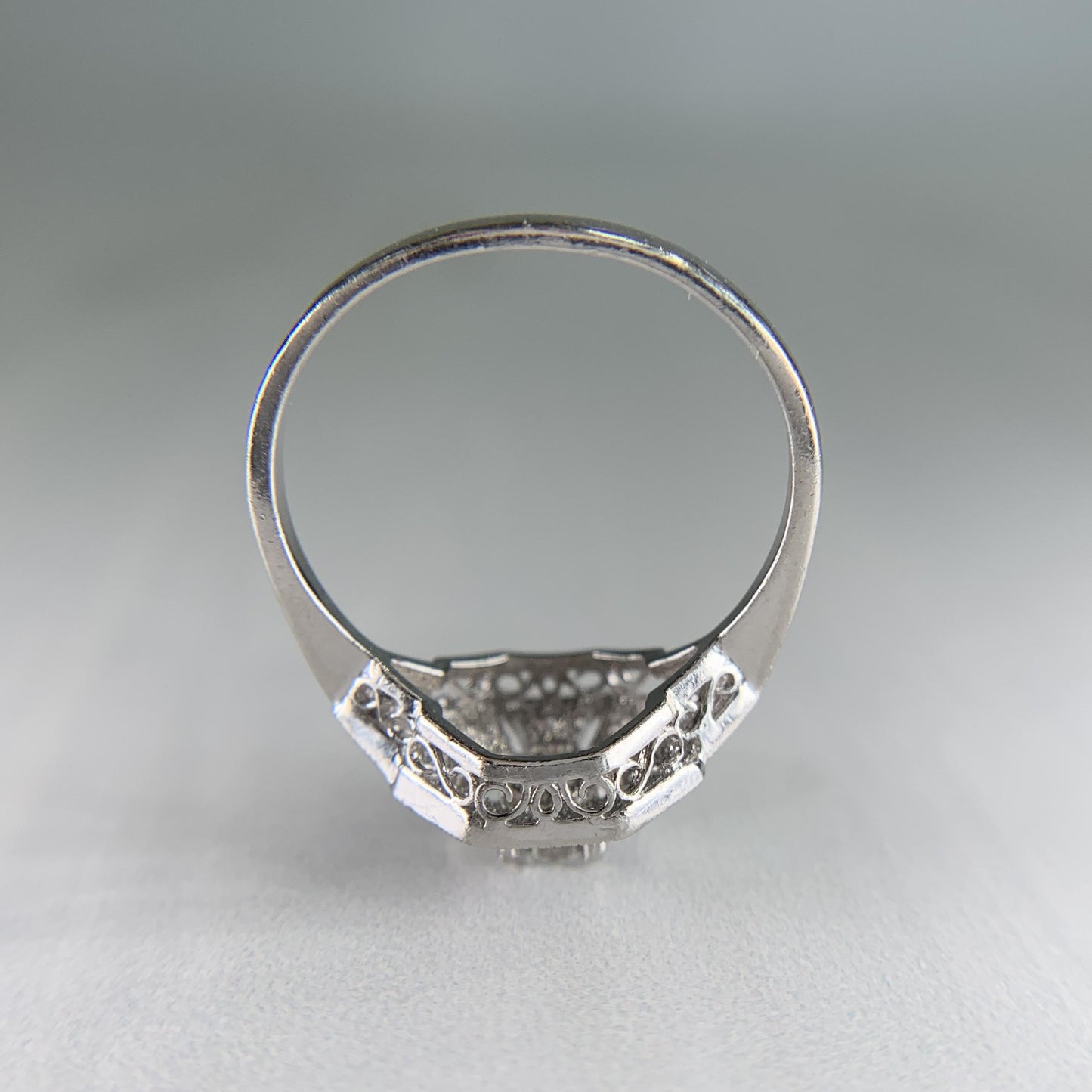 Estate Diamond Octagon Ring Platinum