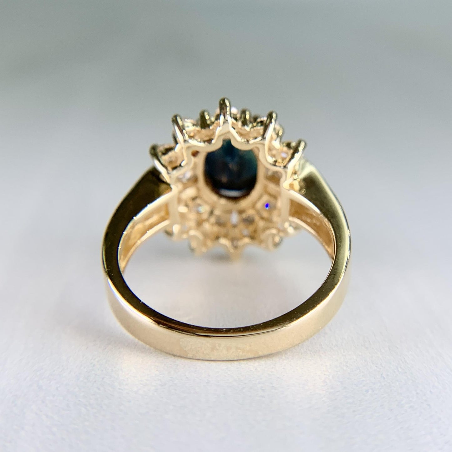 Estate Sapphire and Diamond Ring 14k Yellow Gold