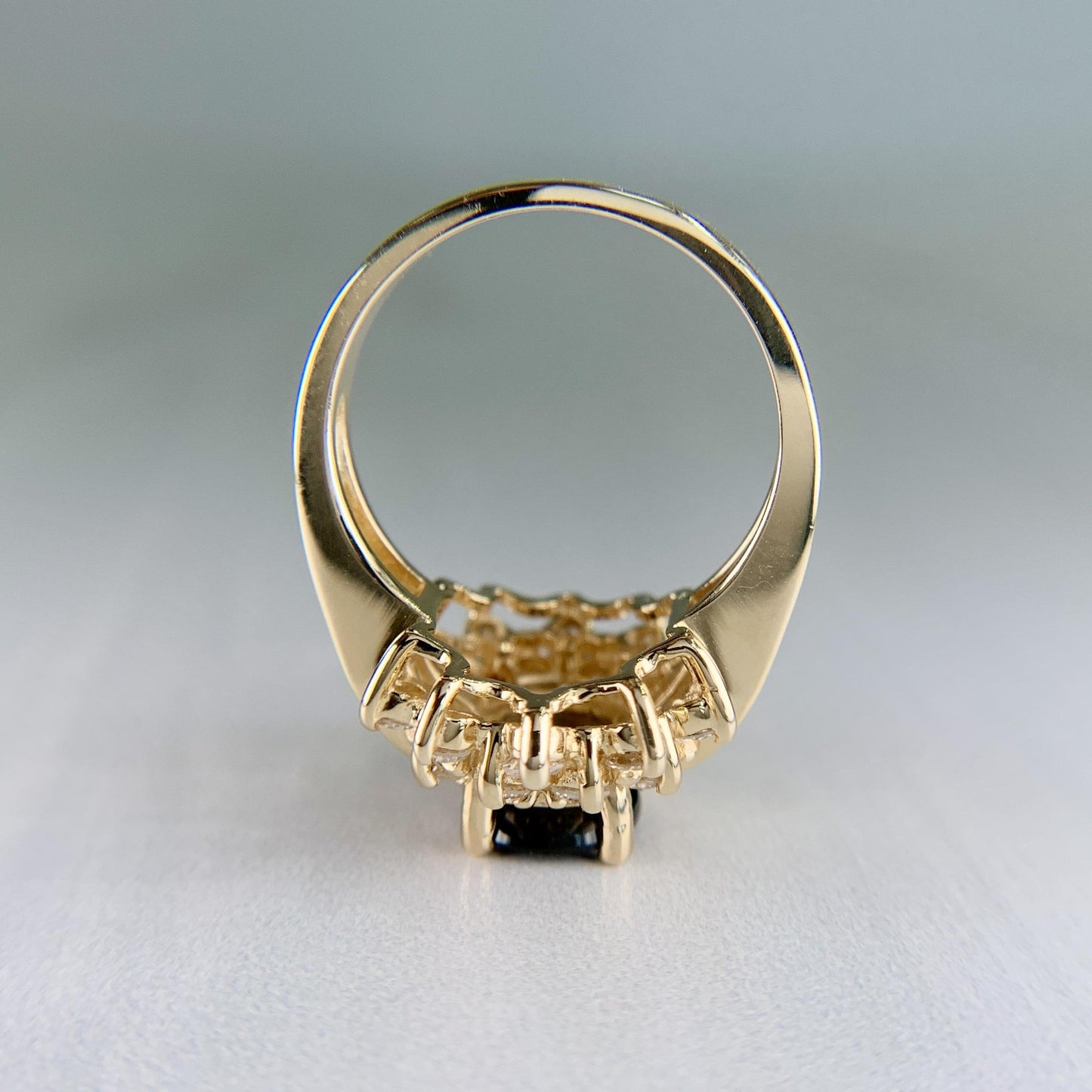 Estate Sapphire and Diamond Ring 14k Yellow Gold