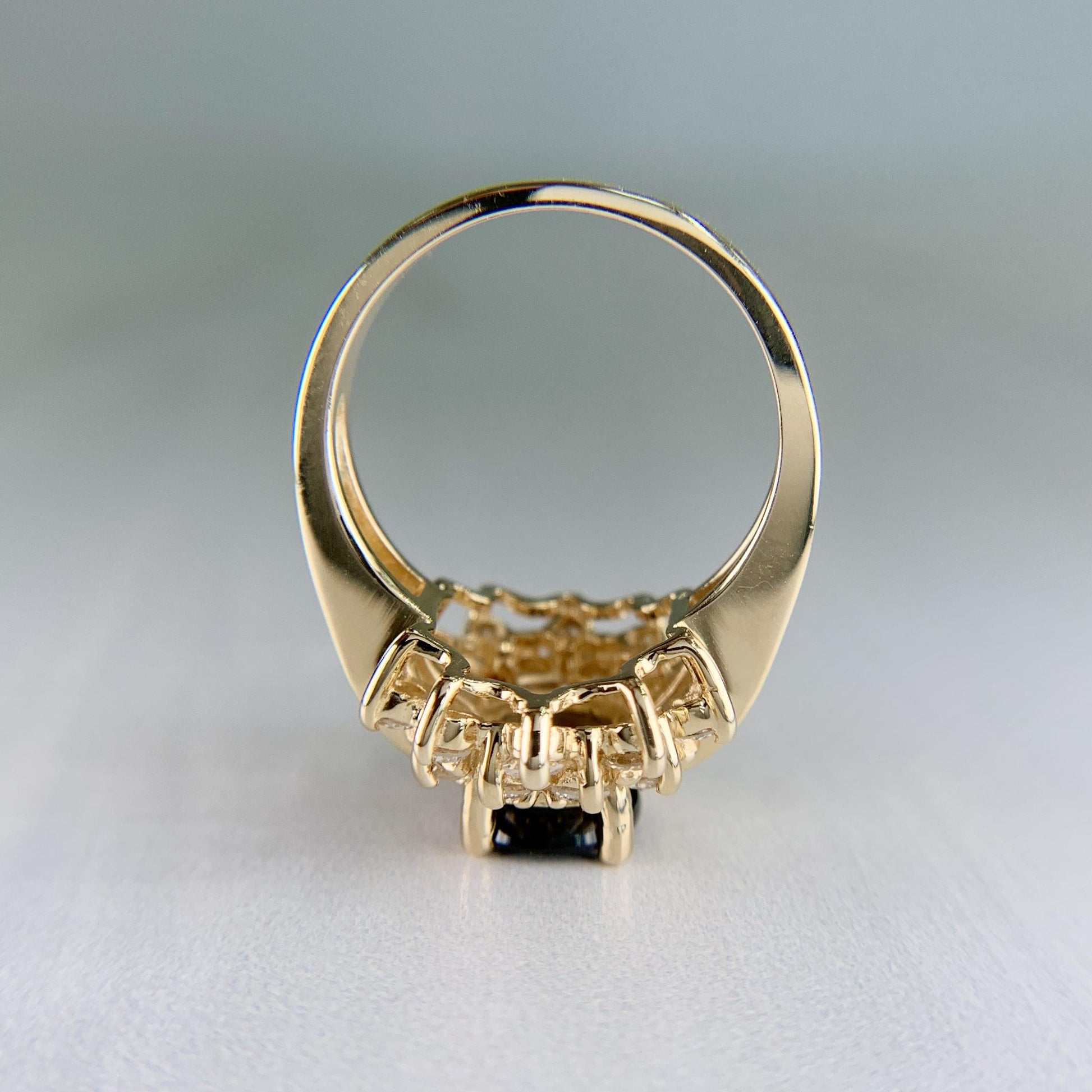 Estate Sapphire and Diamond Ring 14k Yellow Gold