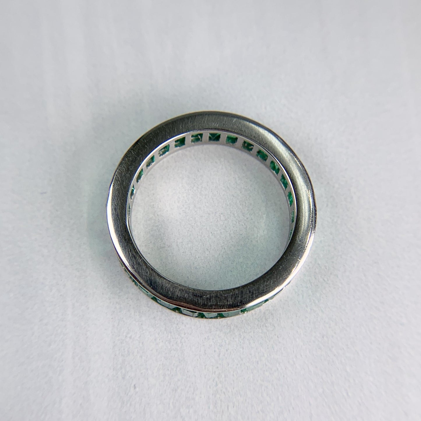 Vintage Emerald Eternity Band Ring Platinum