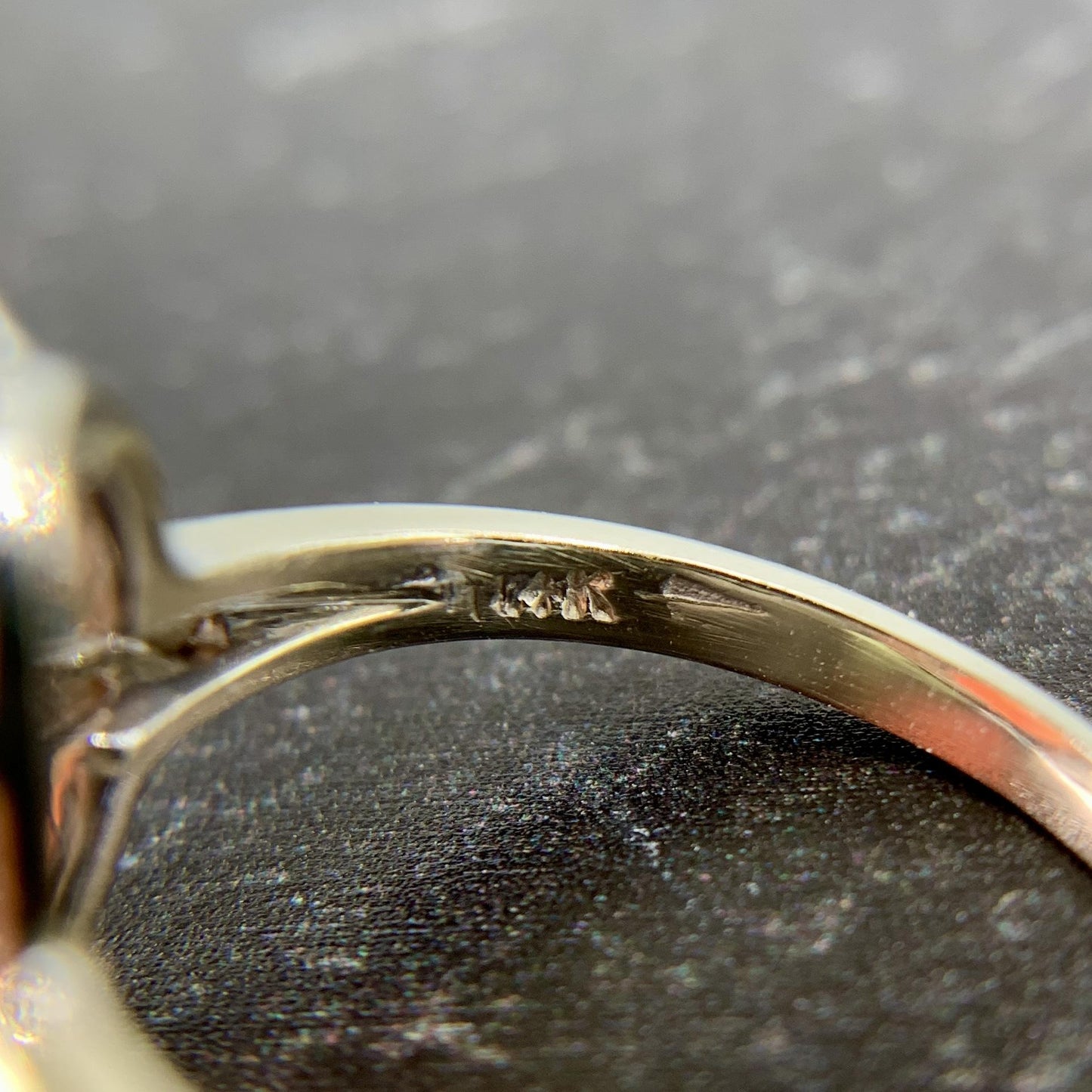 Vintage 1970's Opal and Diamond Halo Ring 14k Gold