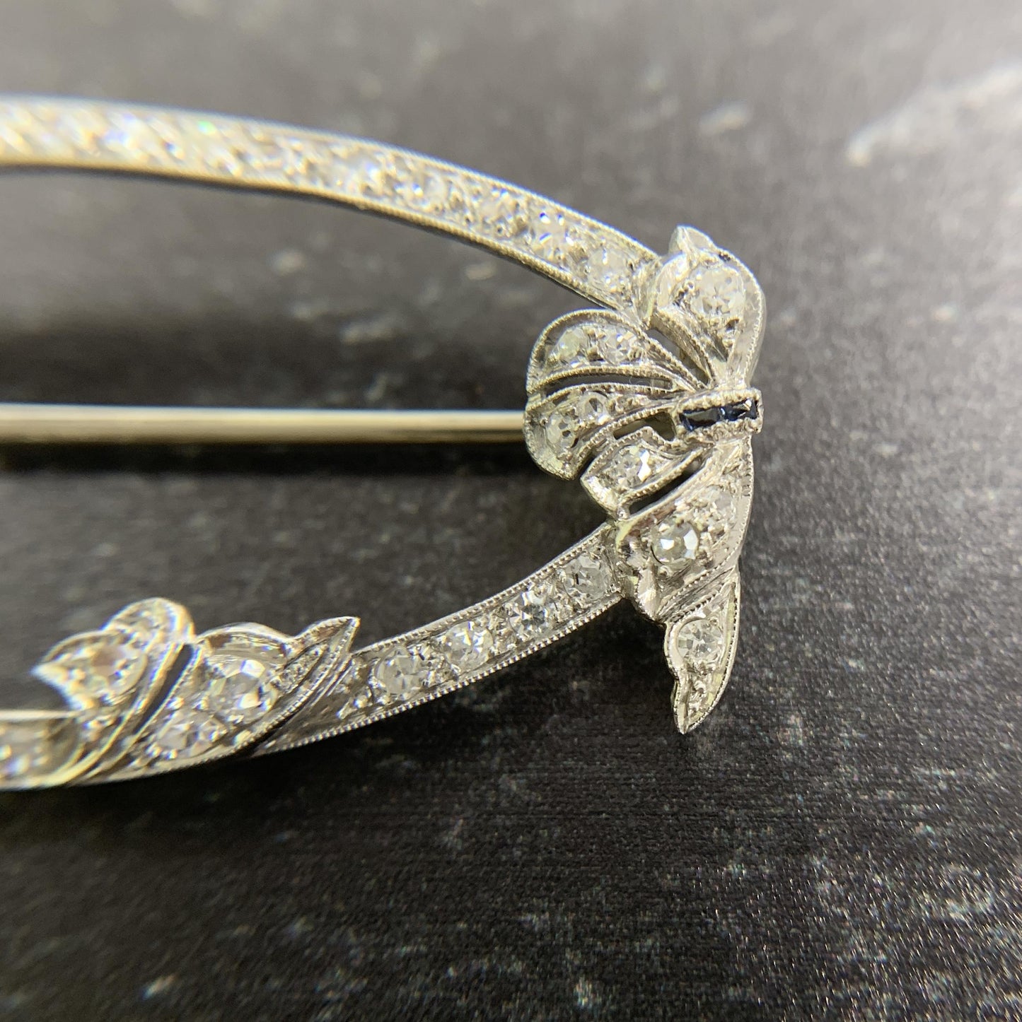 Vintage 1930's Art Deco Diamond Brooch Platinum/18k