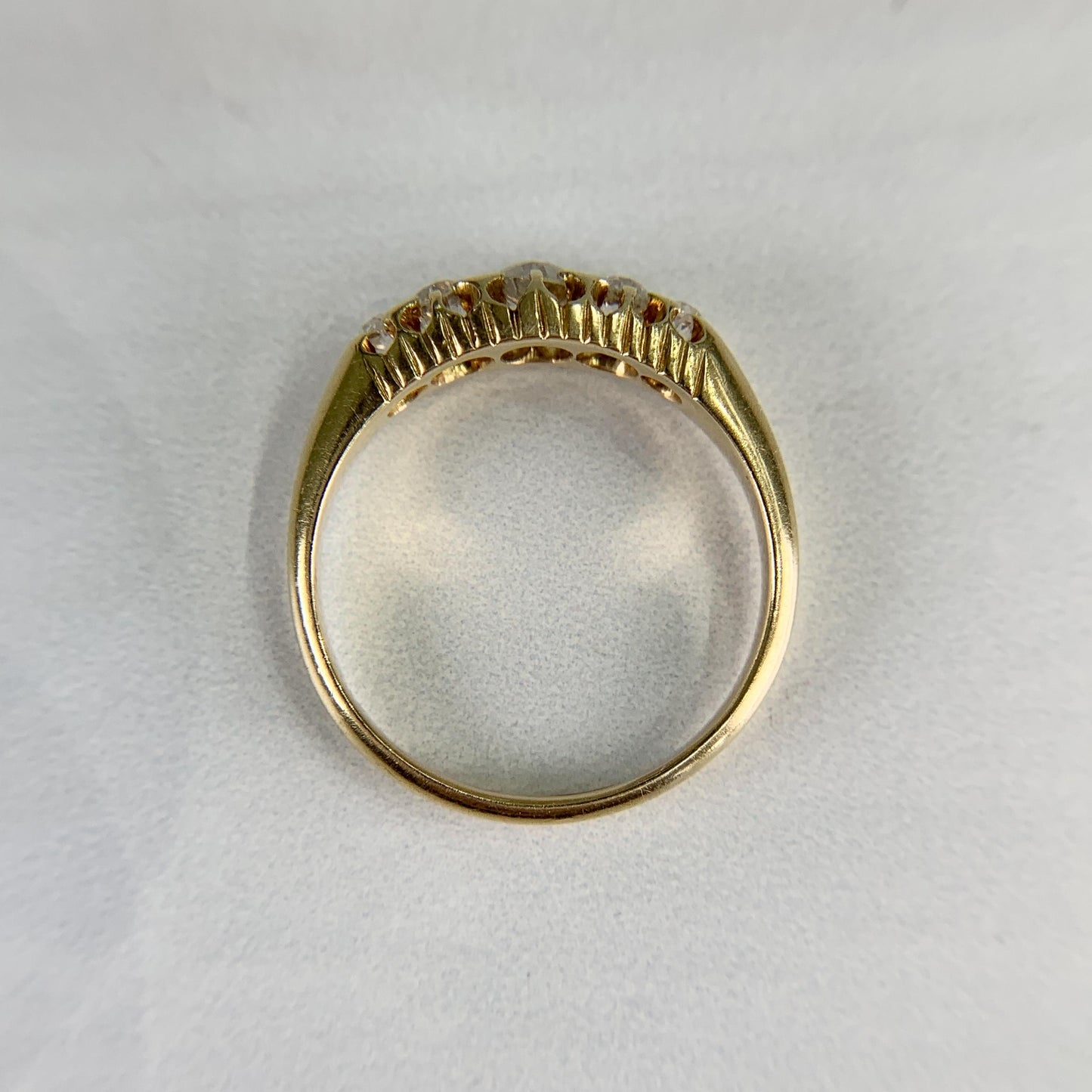 Antique 1896 Chester Assay Old Mine Cut Diamond Ring 18k Yellow Gold