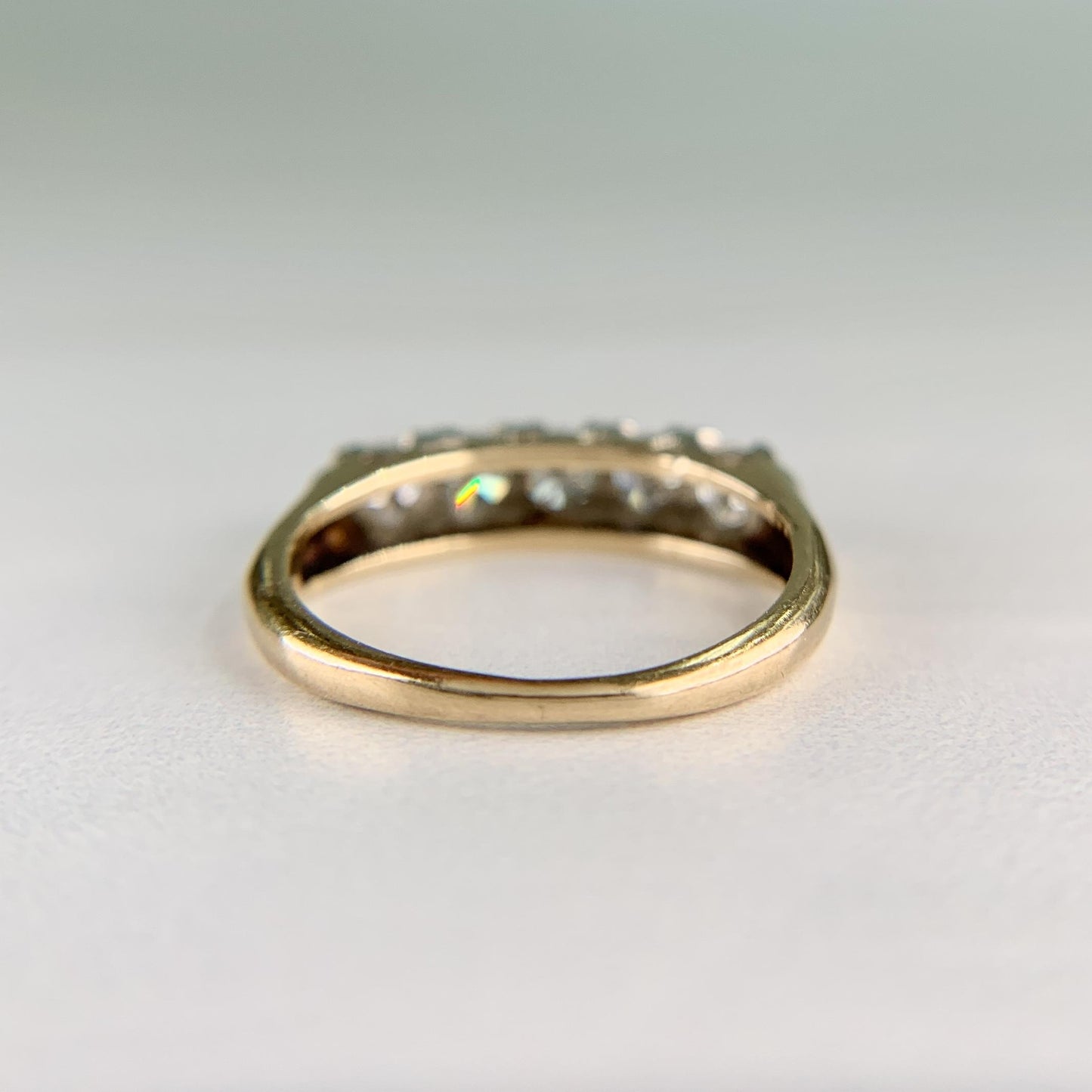 Vintage 1950's 5 Stone Diamond Band Ring 14k Gold