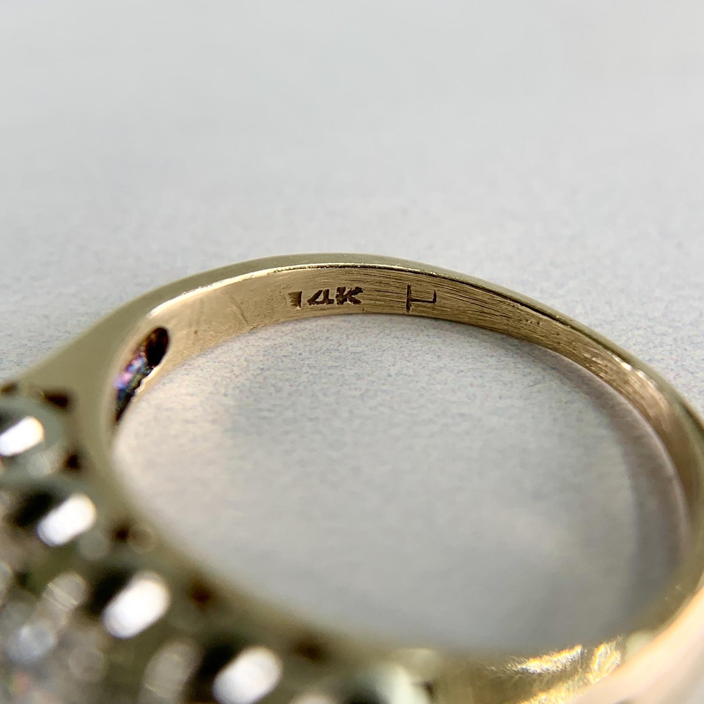 Vintage 1950's 5 Stone Diamond Band Ring 14k Gold