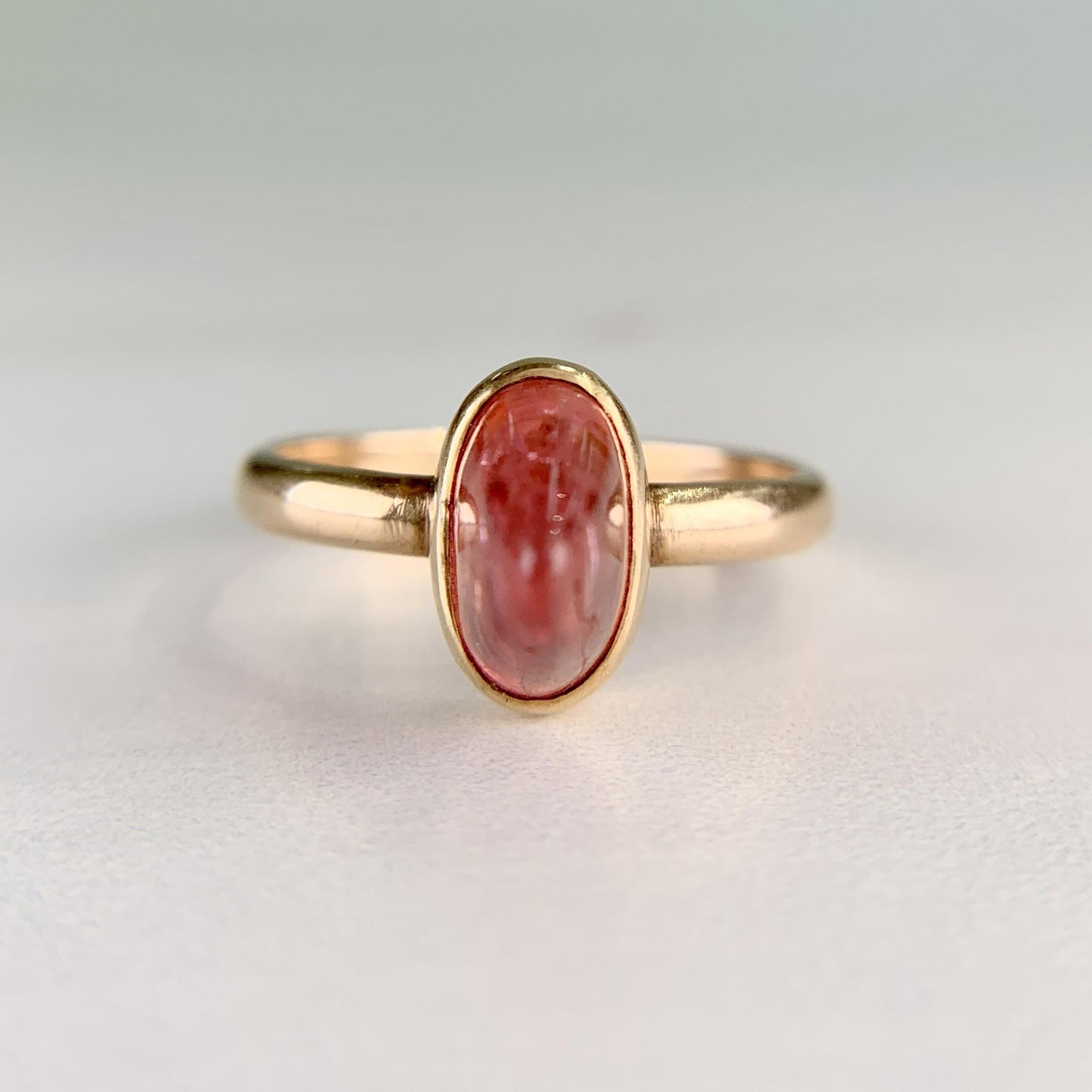Antique 1910 Soviet Bullet Cut Tourmaline Ring 13k Yellow Gold