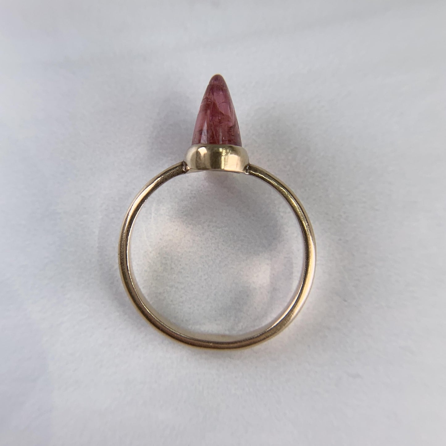 Antique 1910 Soviet Bullet Cut Tourmaline Ring 13k Yellow Gold