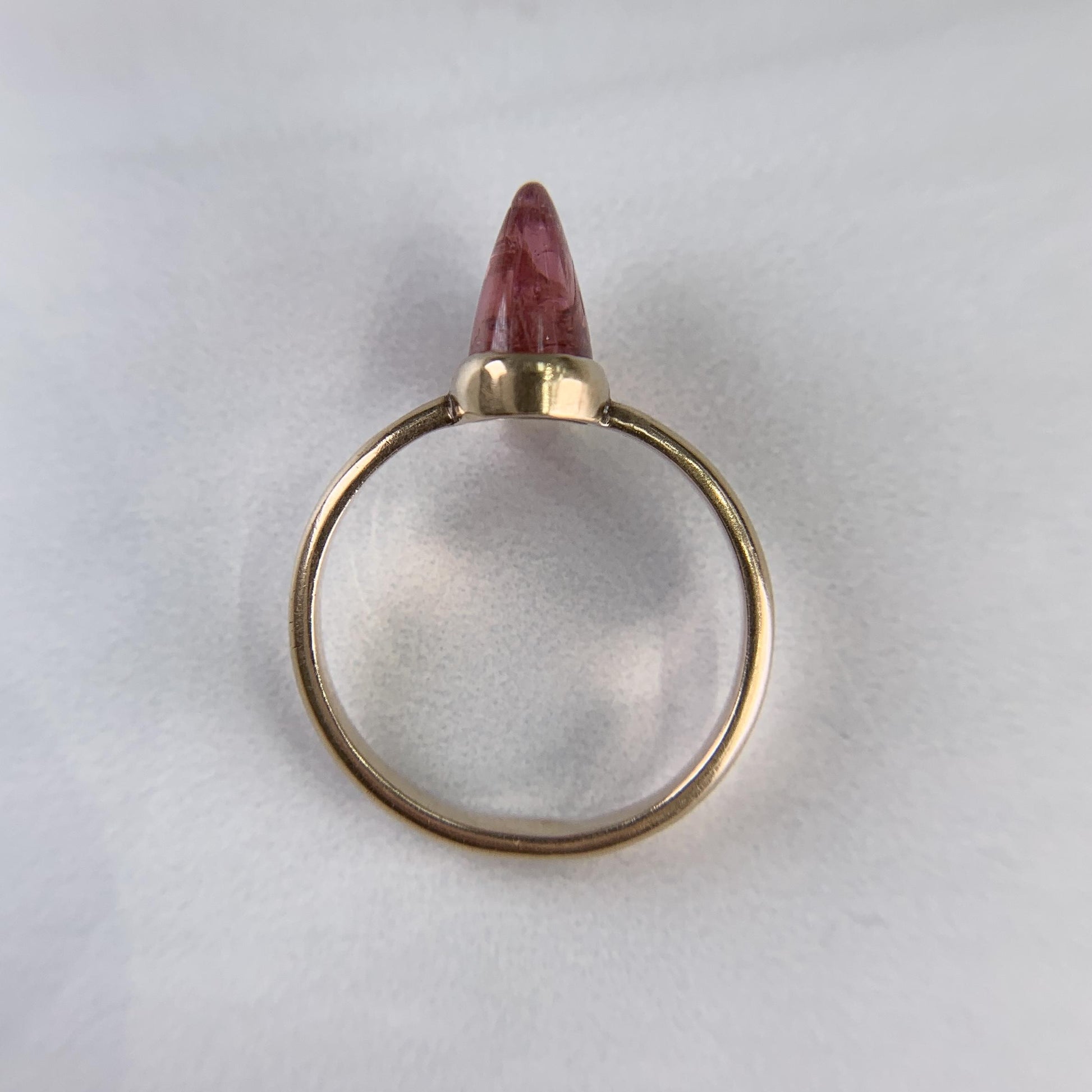 Antique 1910 Soviet Bullet Cut Tourmaline Ring 13k Yellow Gold
