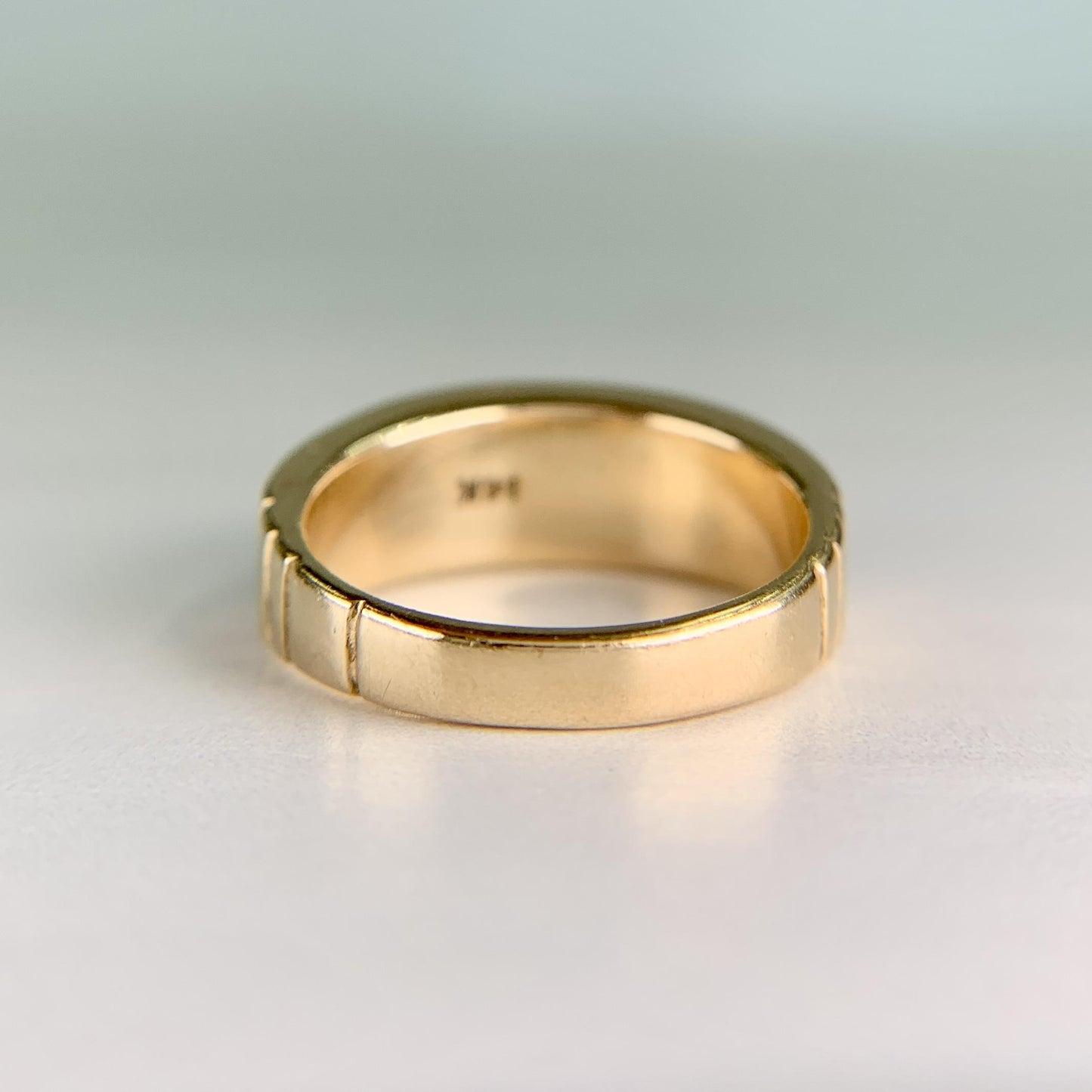 Native American Inlay Band Ring Turquoise Malachite Coral 14k Yellow Gold