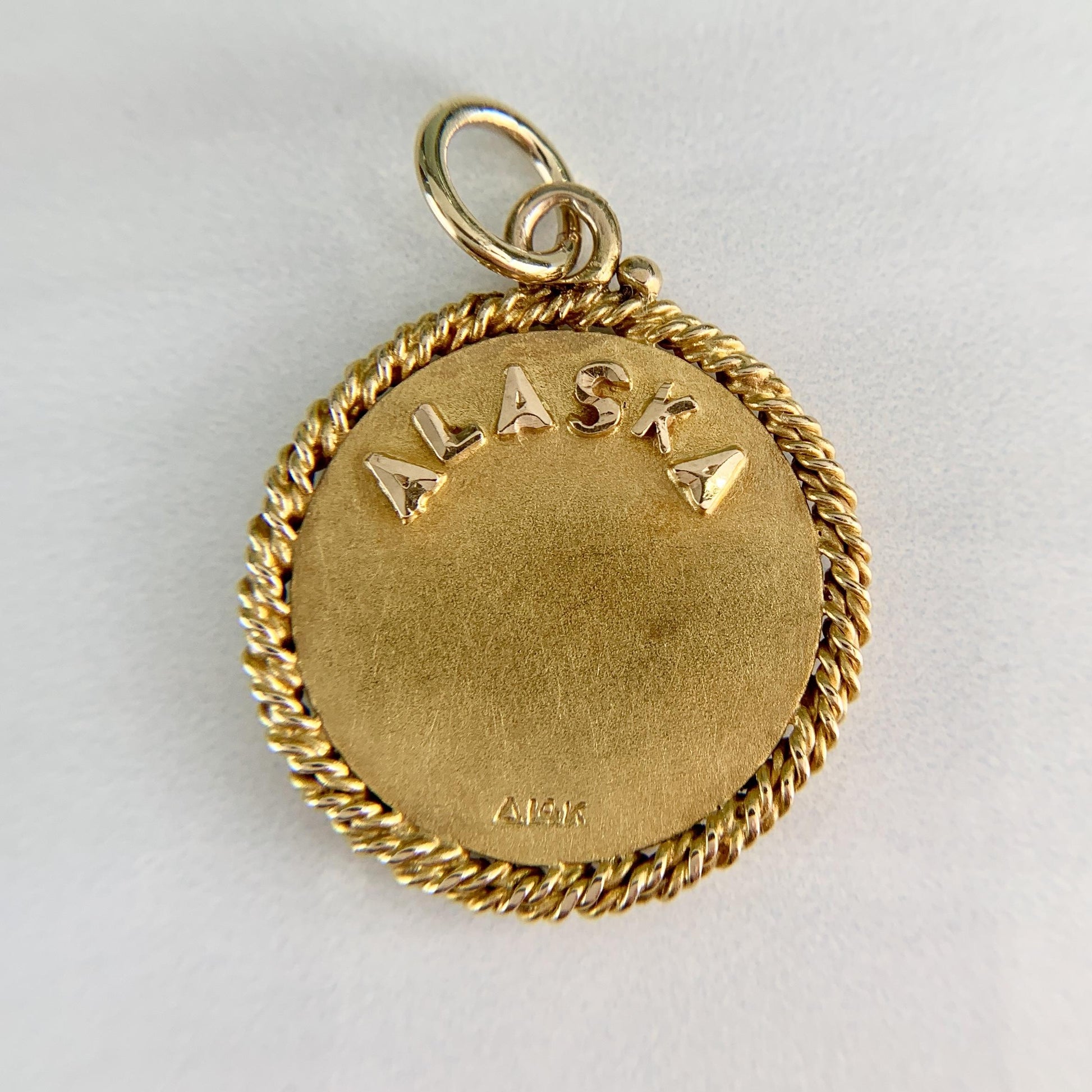 Antique Alaska Log Cabin Gold Nugget Pendant 14k Gold