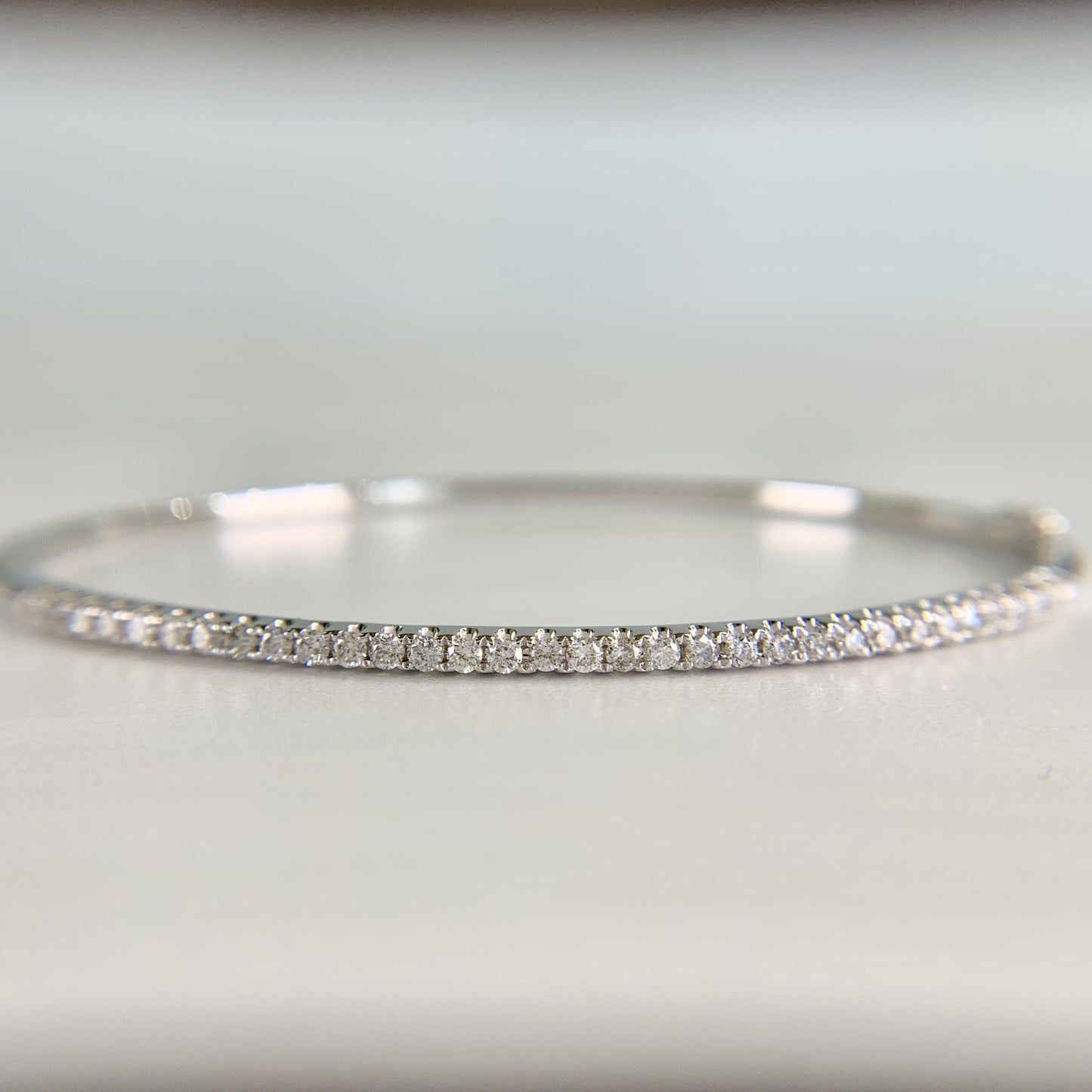 Diamond Half Bangle Bracelet 14k White Gold