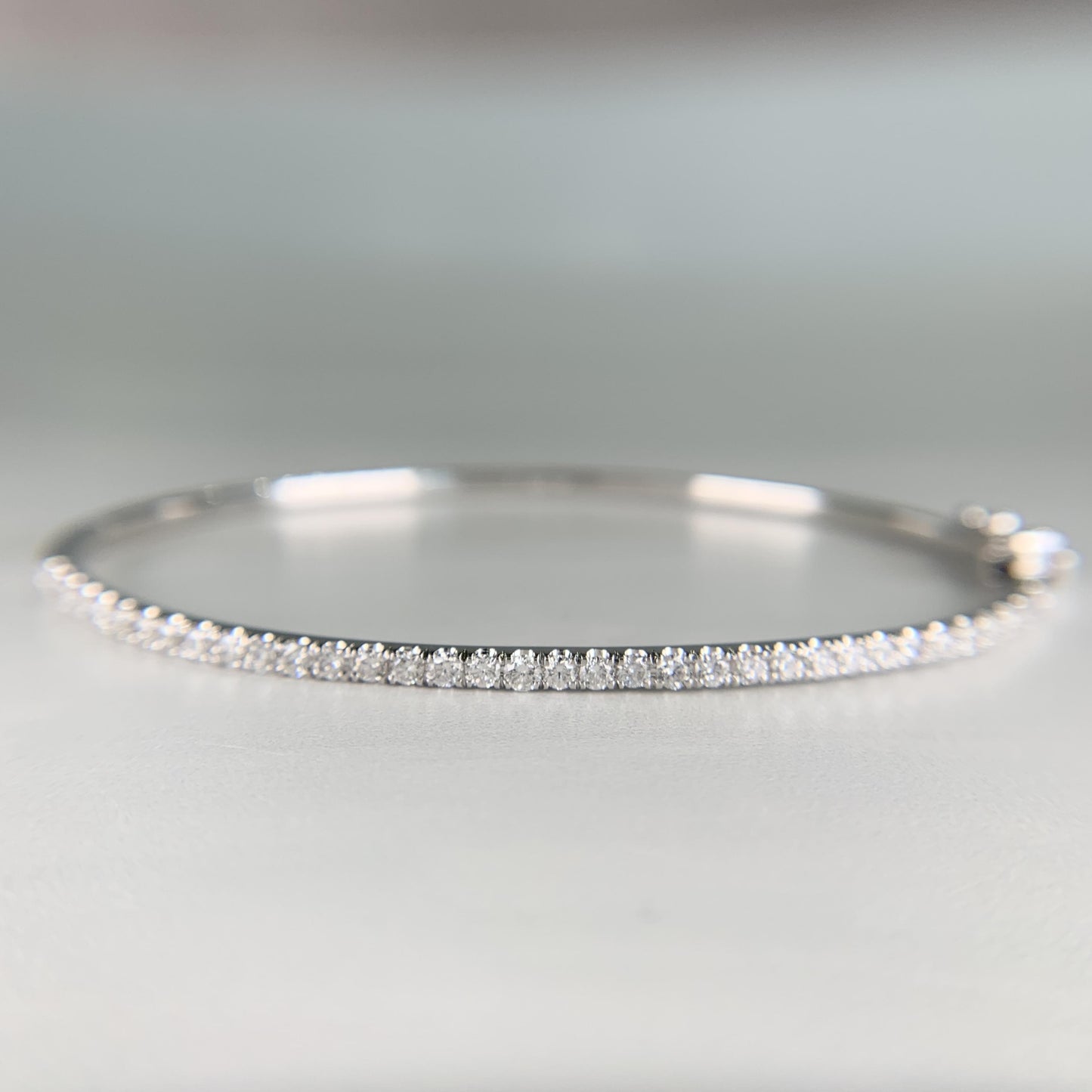 Diamond Half Bangle Bracelet 14k White Gold