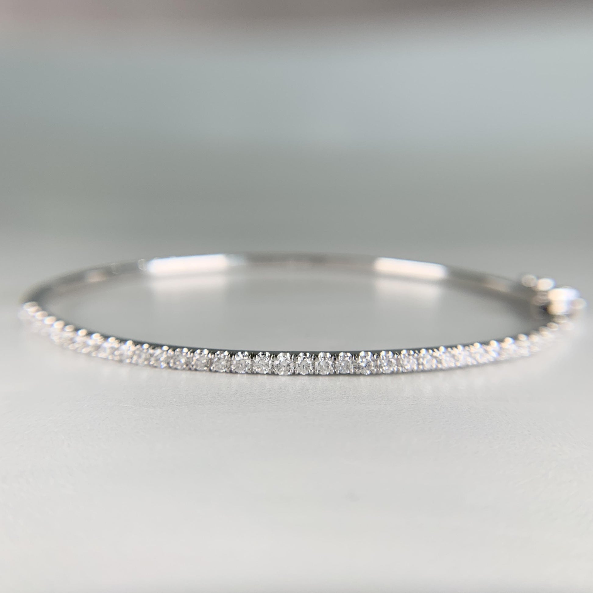 Diamond Half Bangle Bracelet 14k White Gold
