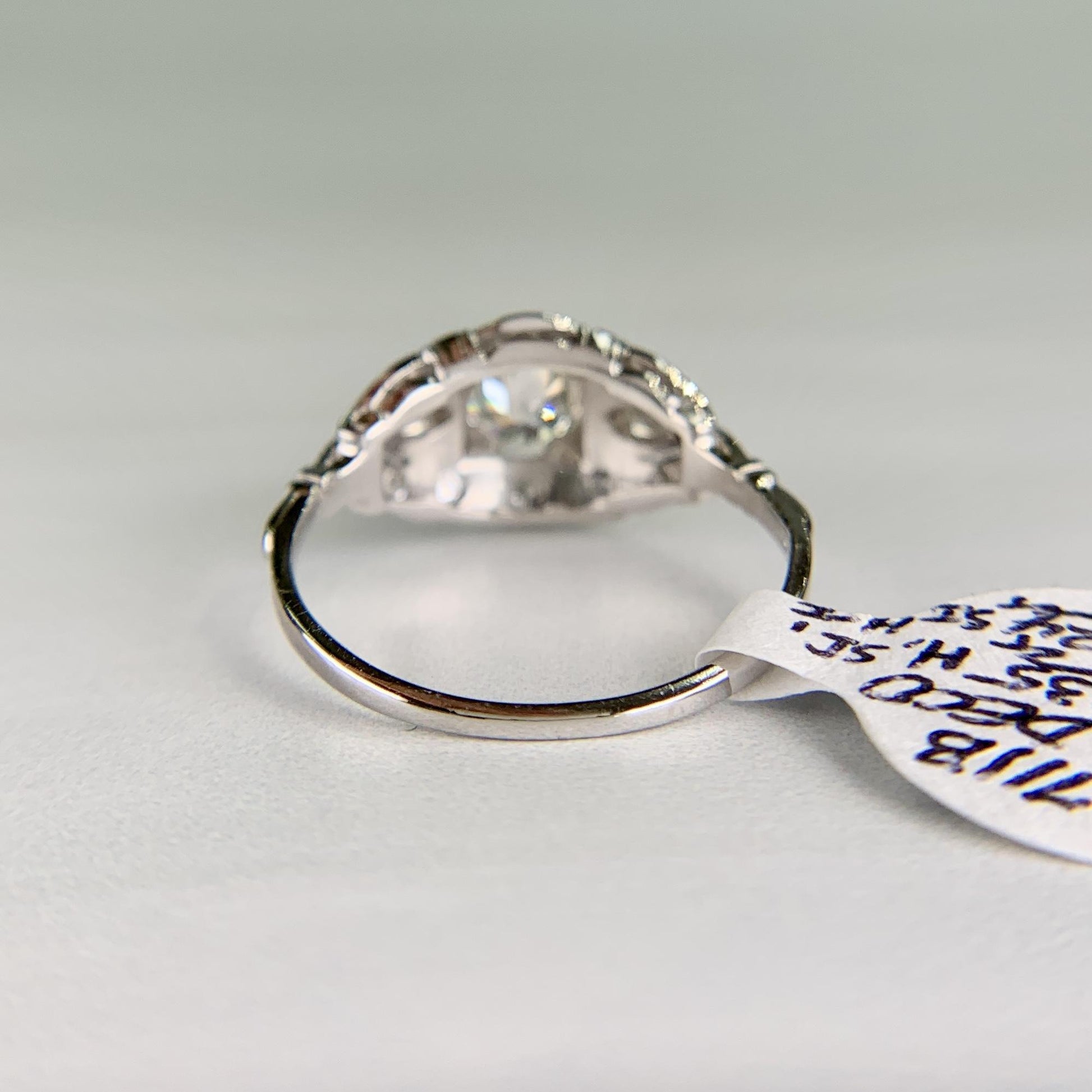 Antique 1930's Art Deco Old European Cut Diamond Harness Ring Platinum