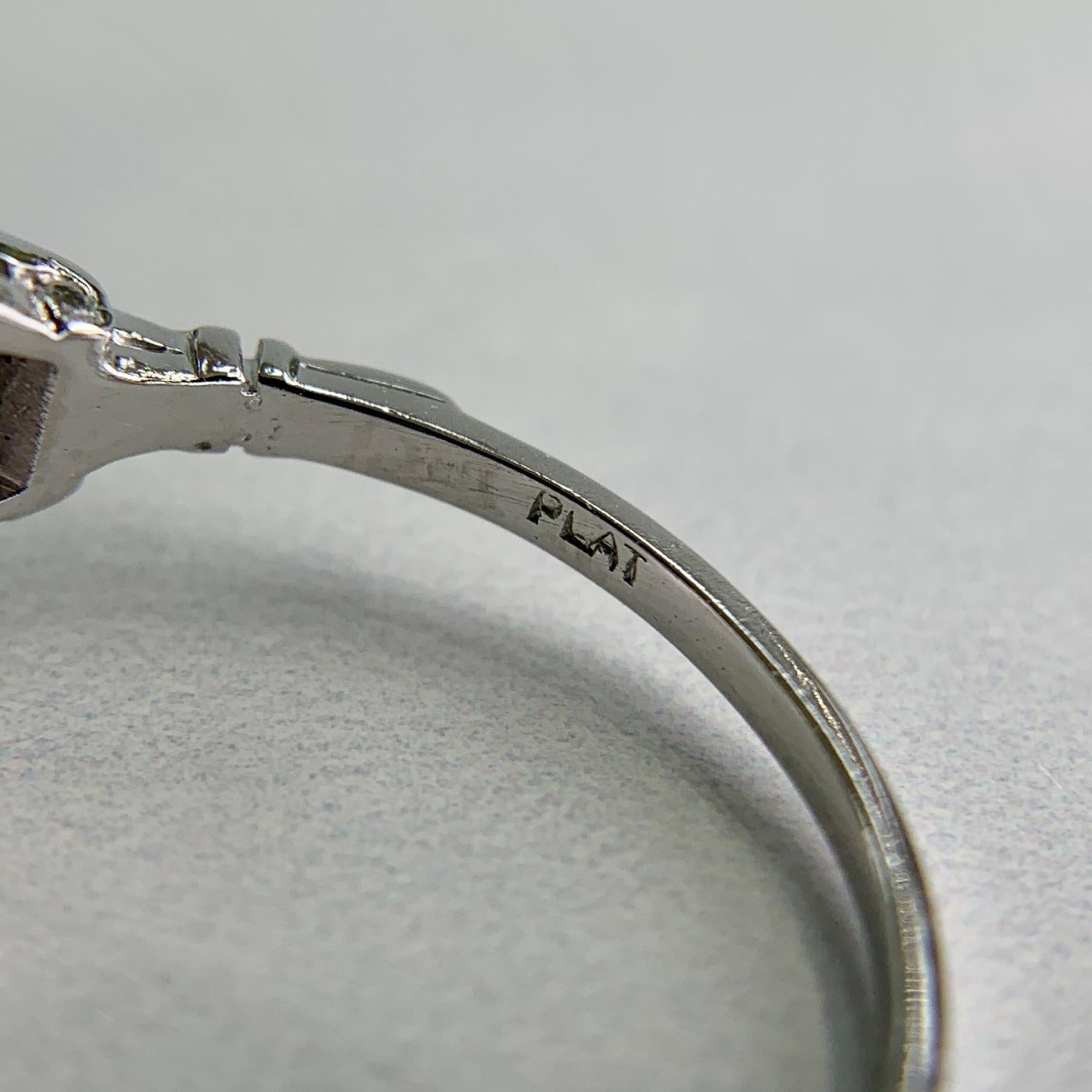 Antique 1930's Art Deco Old European Cut Diamond Harness Ring Platinum