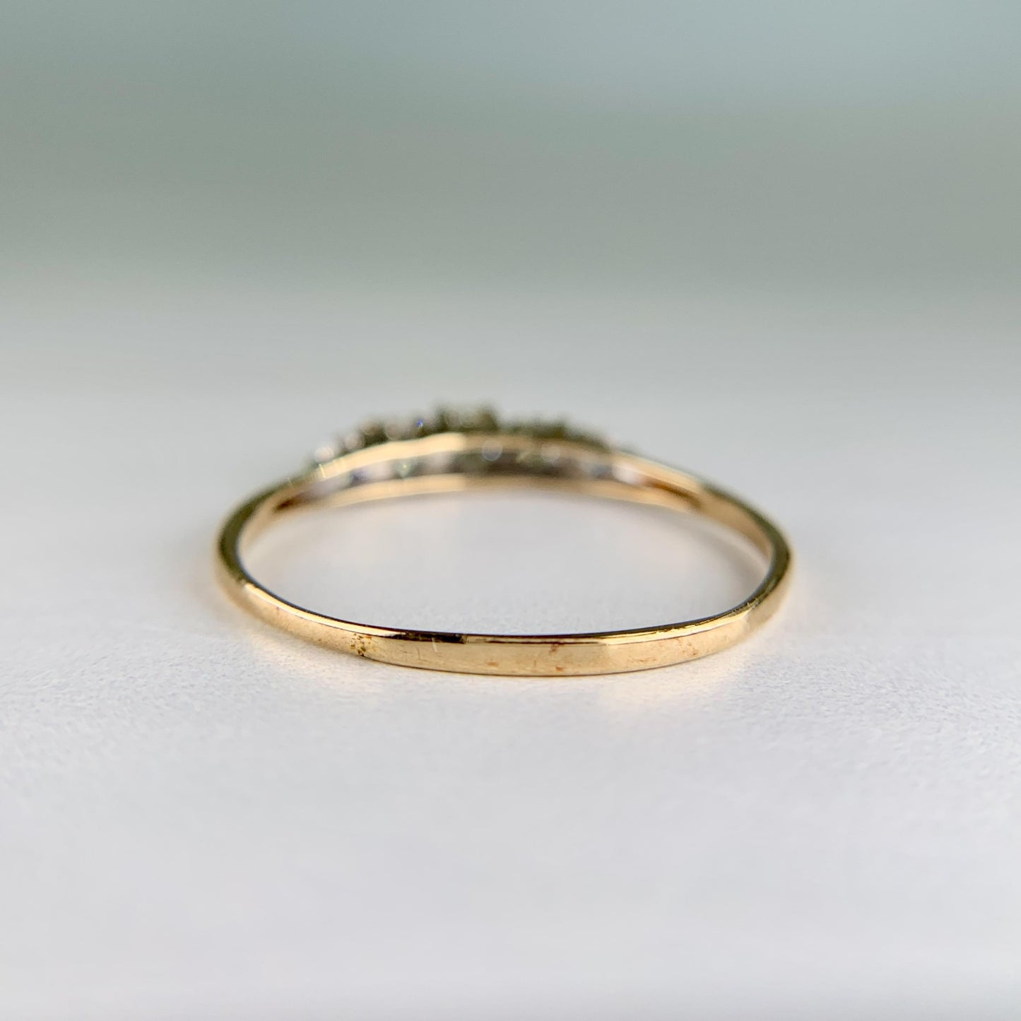Vintage 5 Stone Diamond Band Ring 14k Yellow Gold