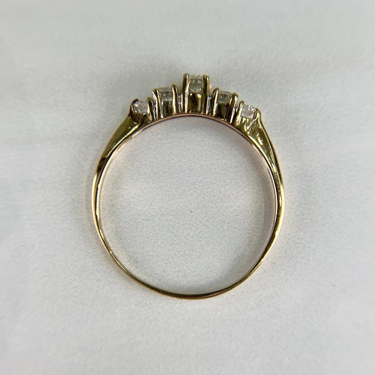 Vintage 5 Stone Diamond Band Ring 14k Yellow Gold