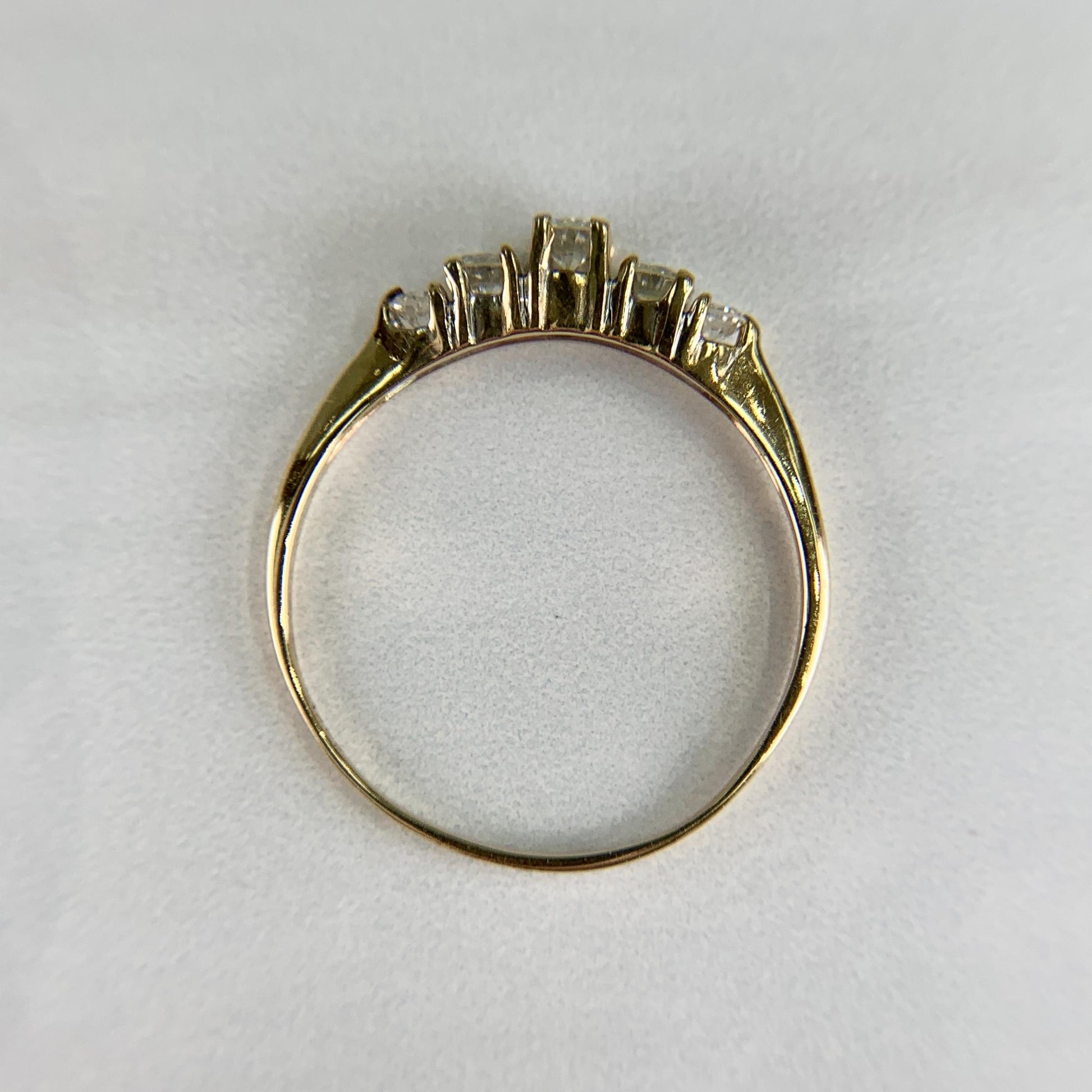 Vintage 5 Stone Diamond Band Ring 14k Yellow Gold