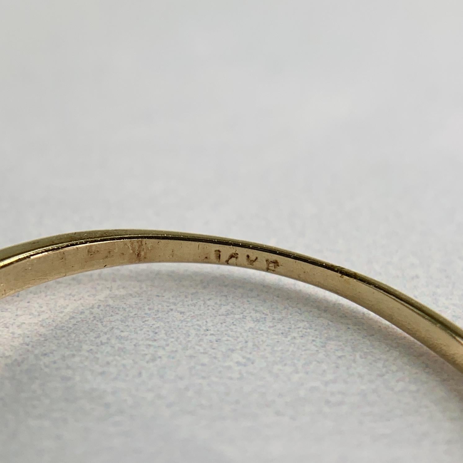 Vintage 5 Stone Diamond Band Ring 14k Yellow Gold