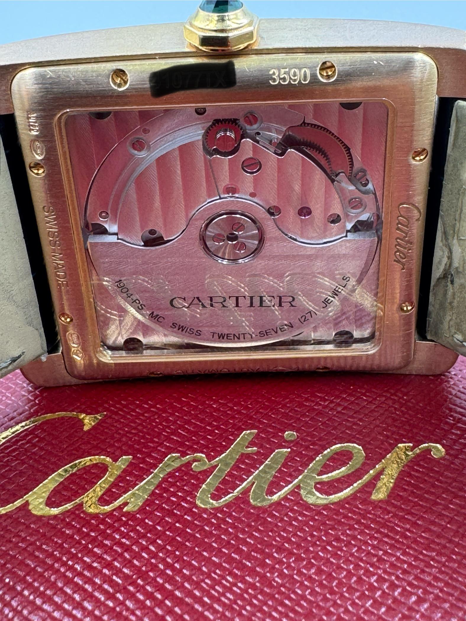 Cartier Tank MC Rose Gold Brown Dial Large Mens Watch