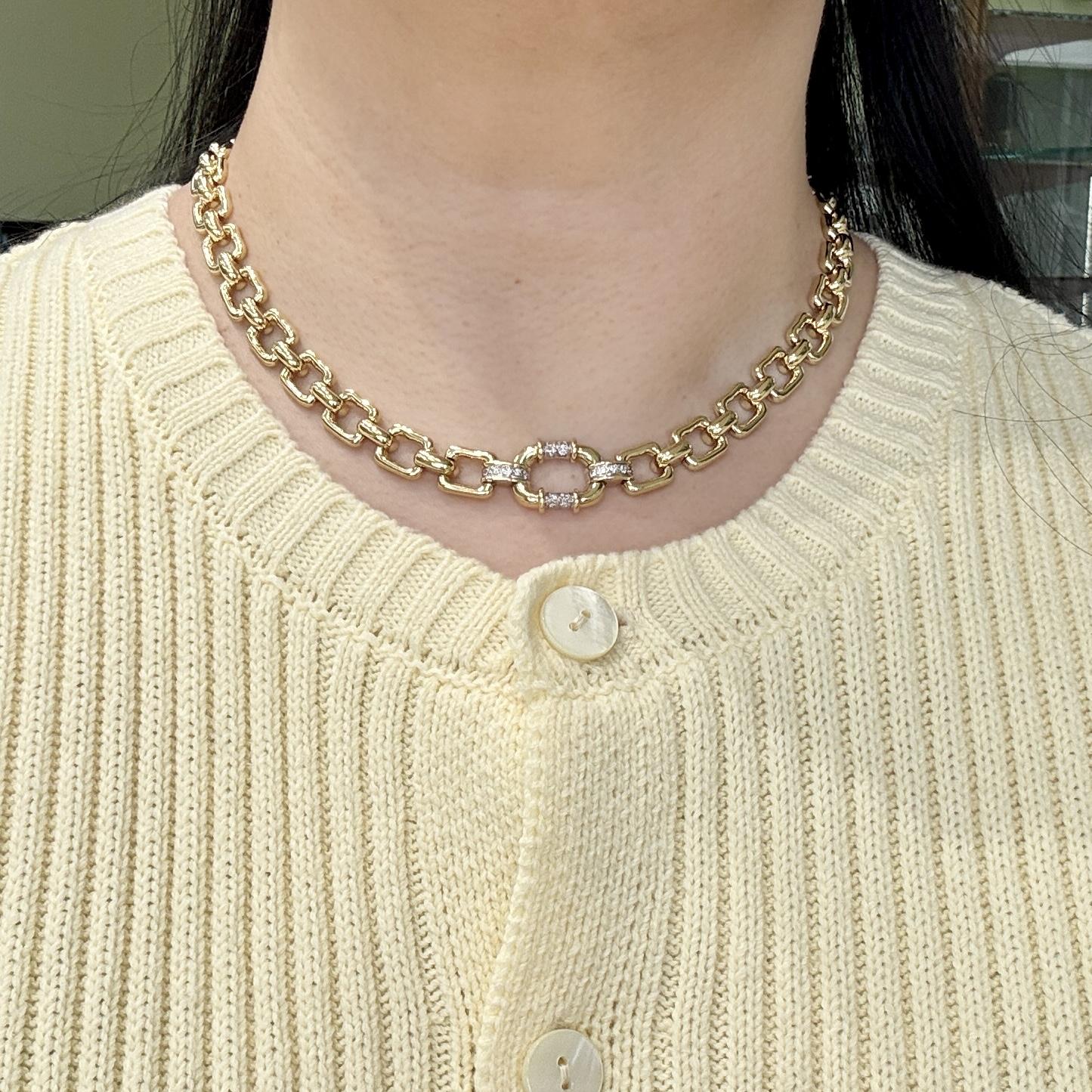 1970's Cartier Diamond Necklace 18k Yellow Gold