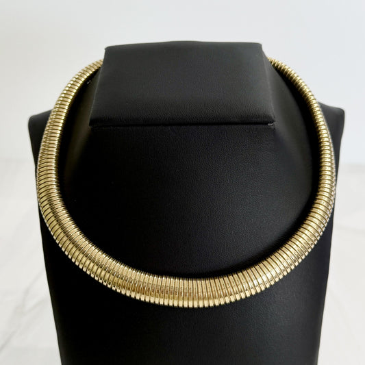 Vintage 1970's Tubogas Necklace 14k Yellow Gold