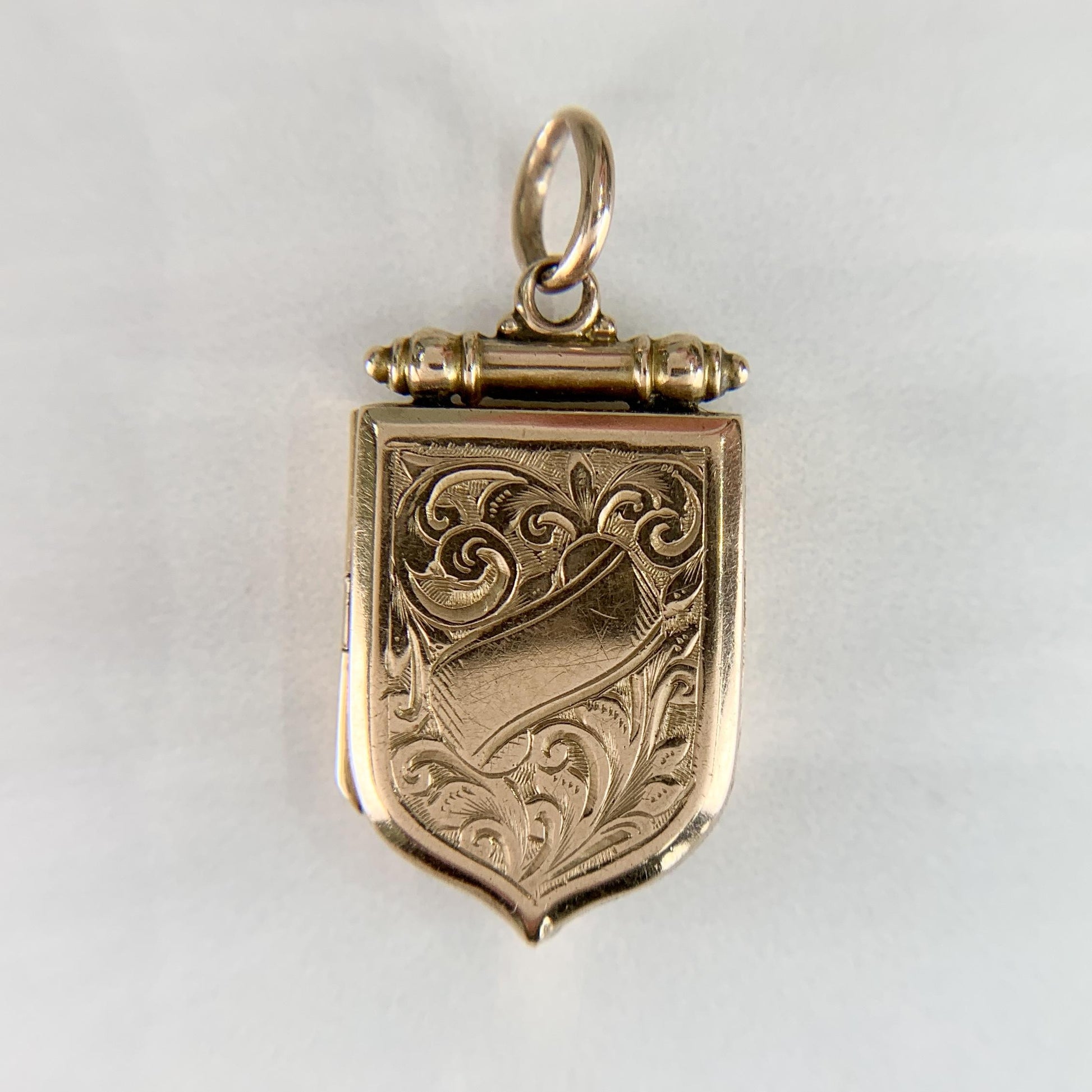 Antique Victorian Shield Locket Pendant 9k Yellow Gold