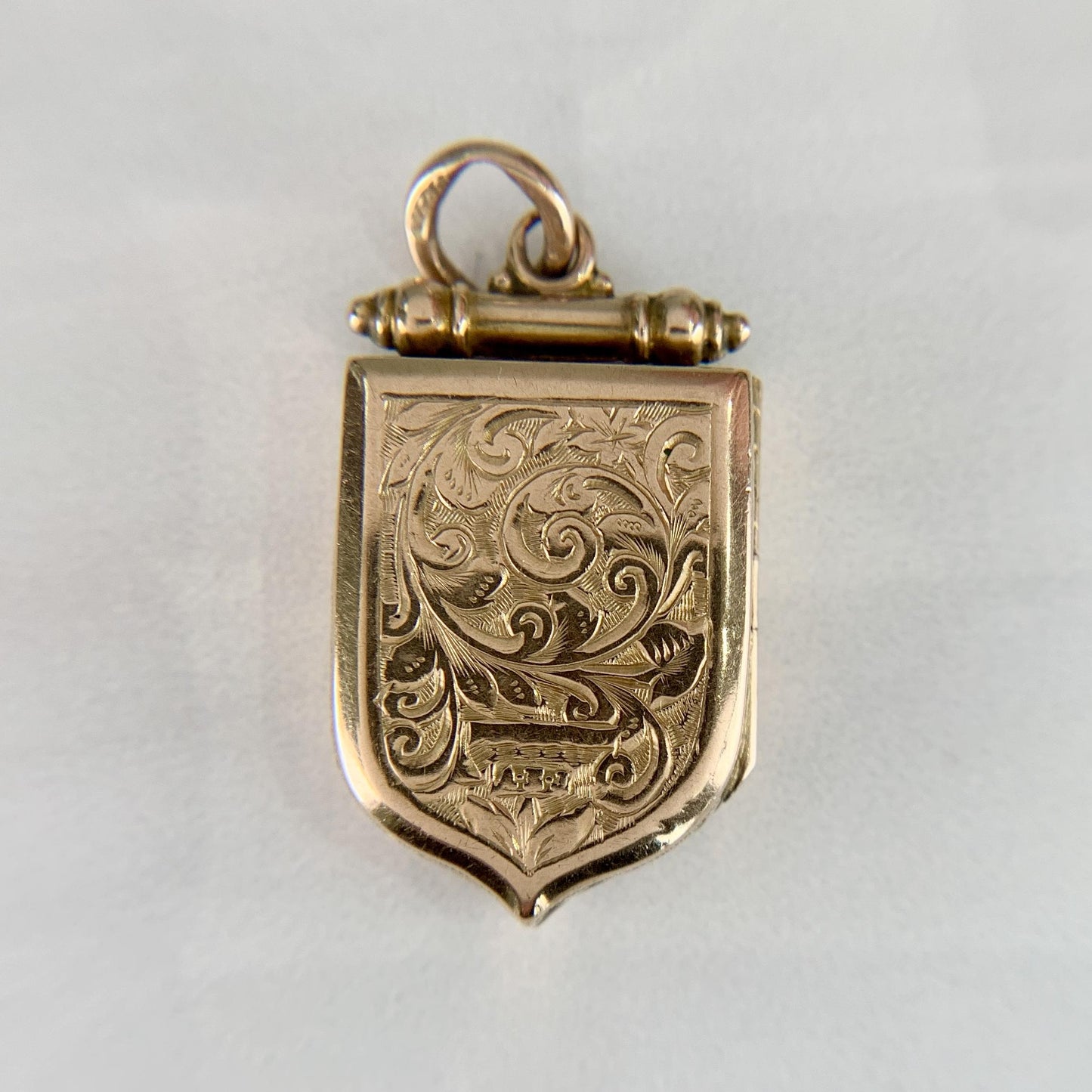 Antique Victorian Shield Locket Pendant 9k Yellow Gold