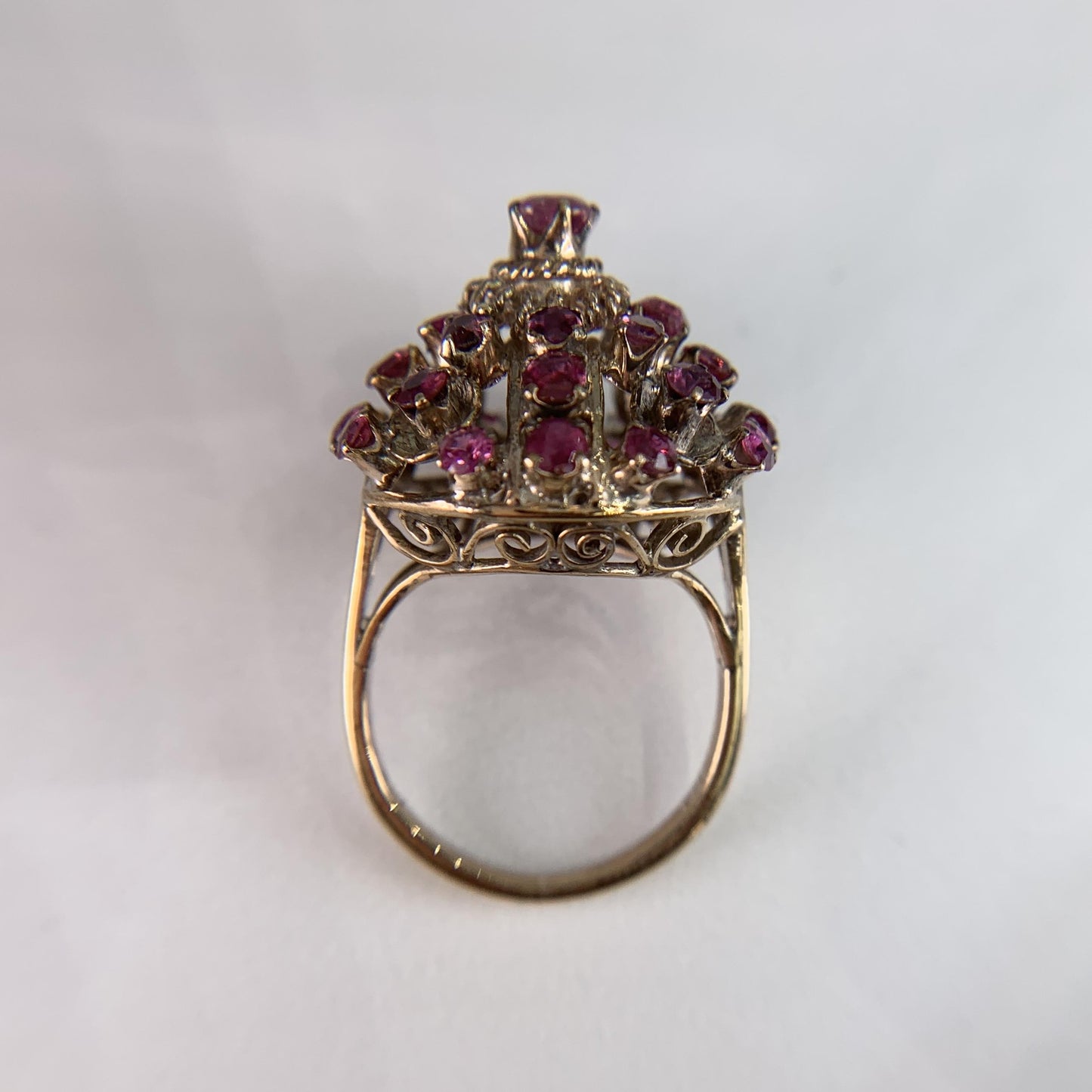 Vintage Princess Thai Ruby Dome ring 14k Yellow Gold