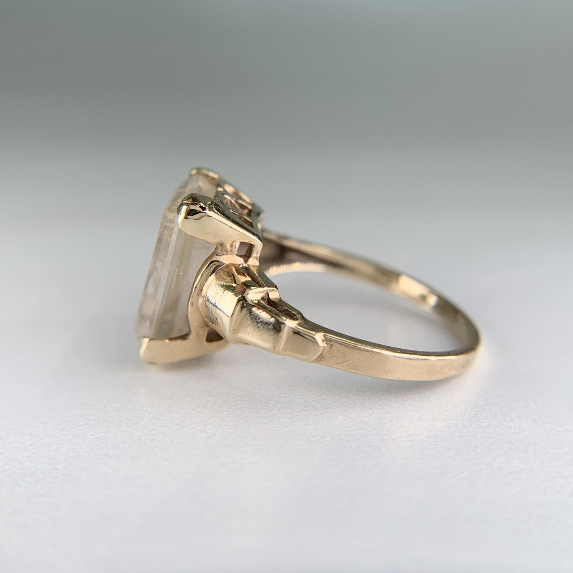 Vintage Rutilated Quartz Ring 10k Yellow Gold