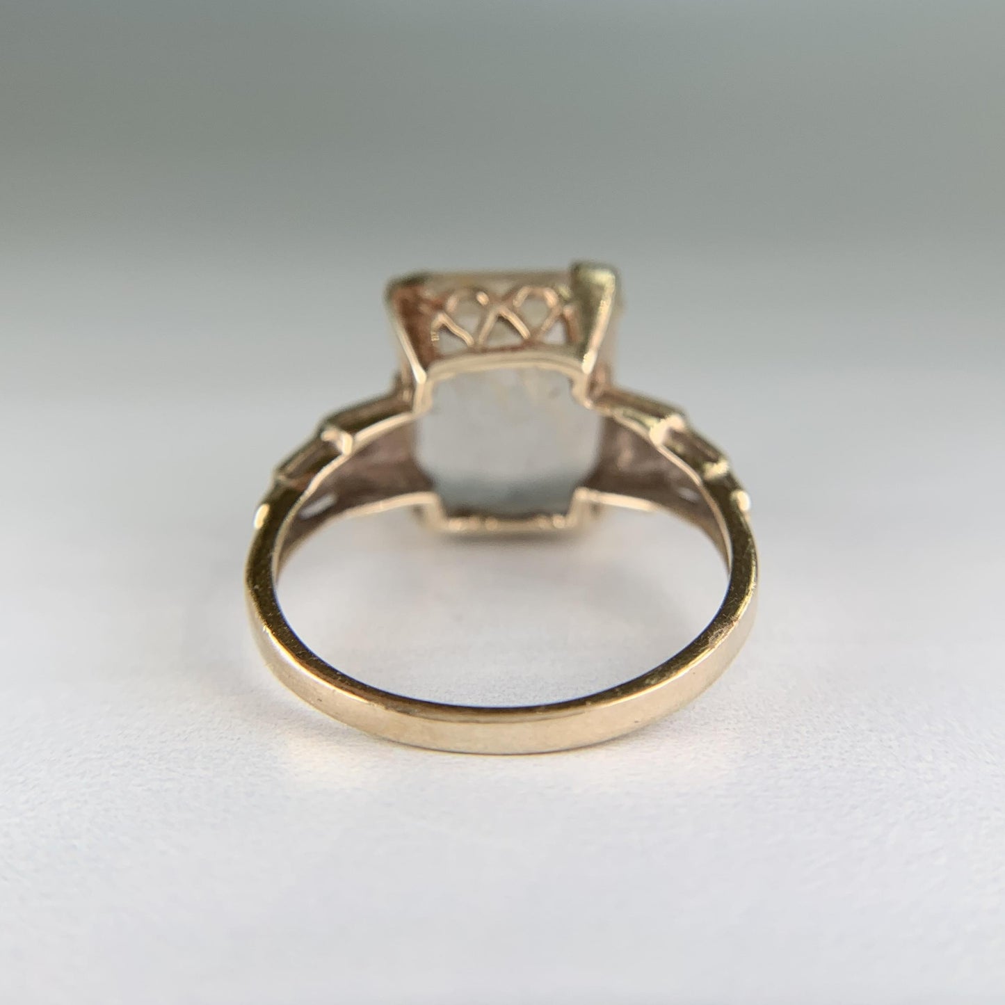 Vintage Rutilated Quartz Ring 10k Yellow Gold