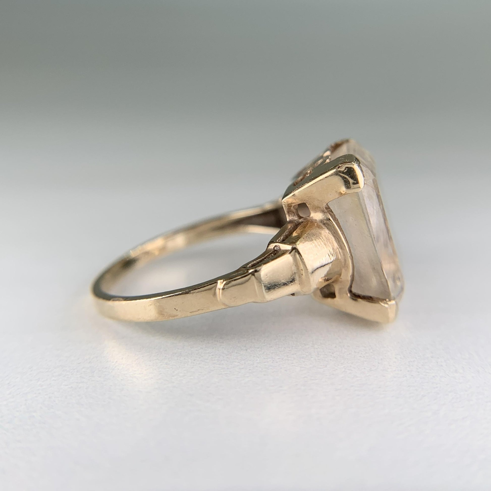 Vintage Rutilated Quartz Ring 10k Yellow Gold
