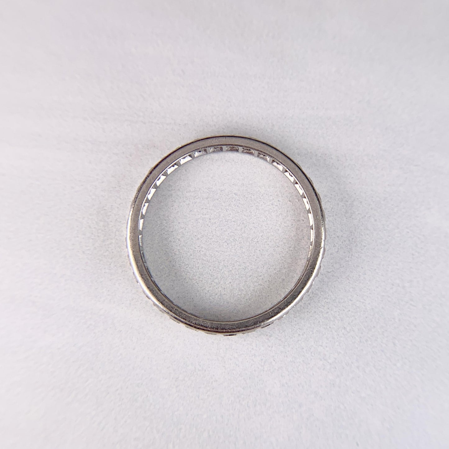 Art Deco Single Cut Diamond Eternity Band Ring Platinum