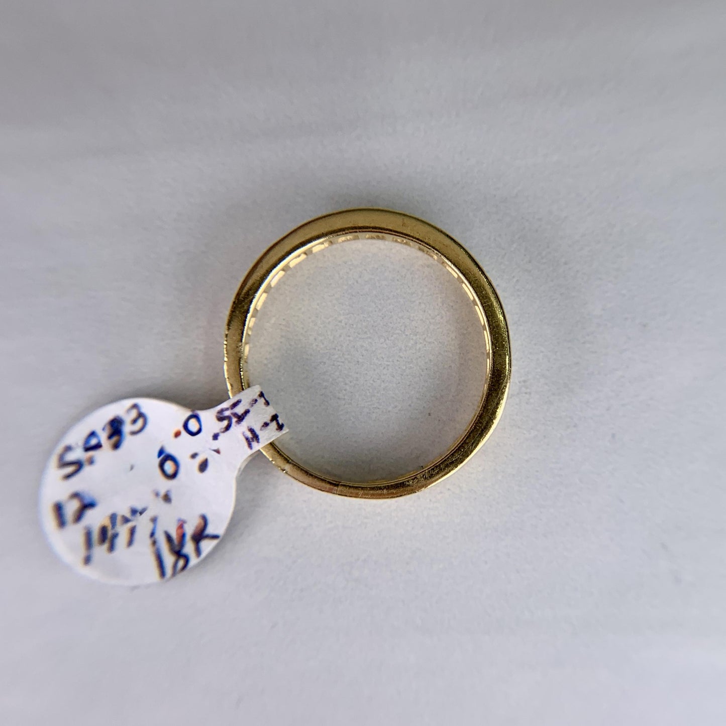 1990's Round Brilliant Diamond Band Ring 18k Yellow Gold