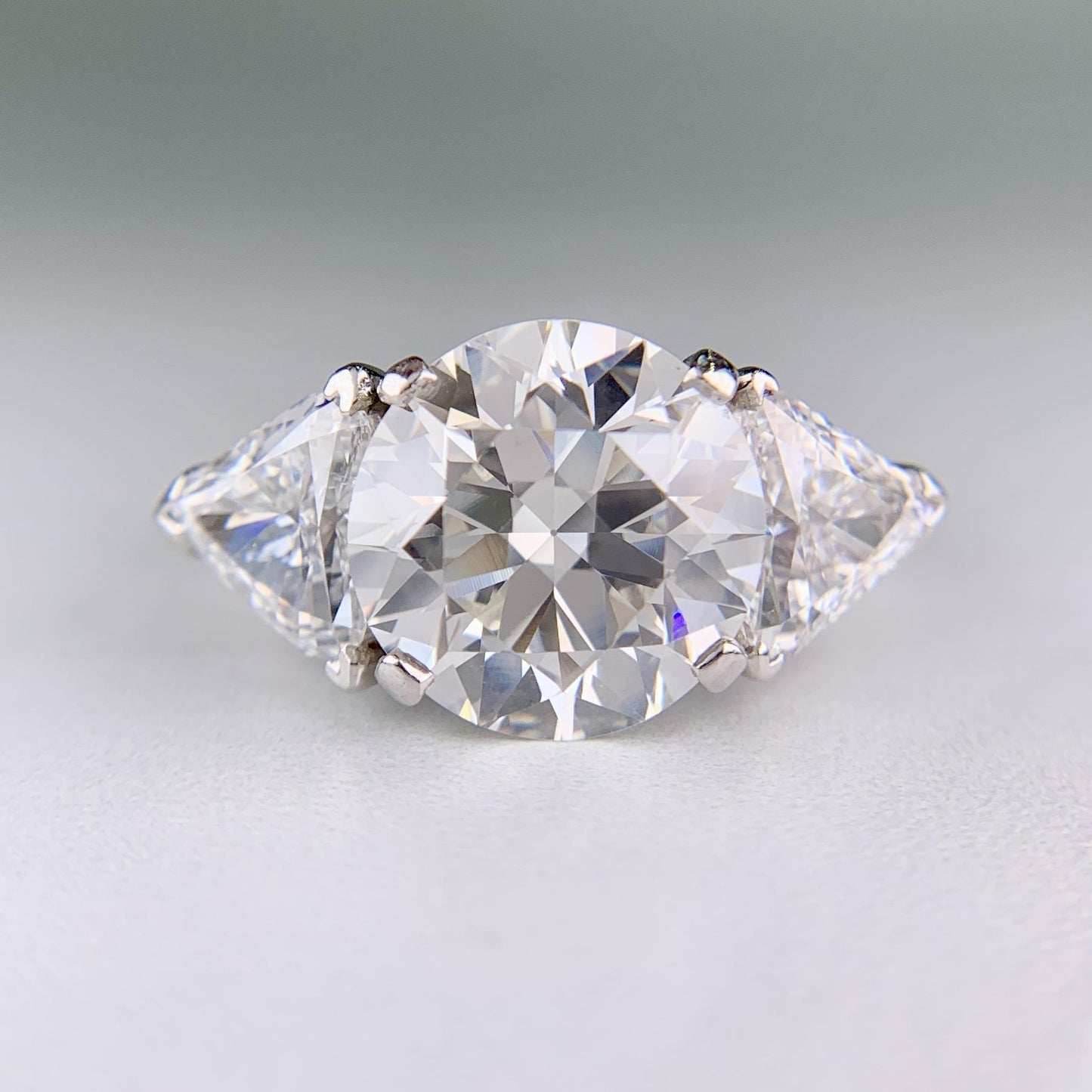 Vintage 1950's 5.15 Carat Transitional Cut Diamond Engagement Ring Platinum