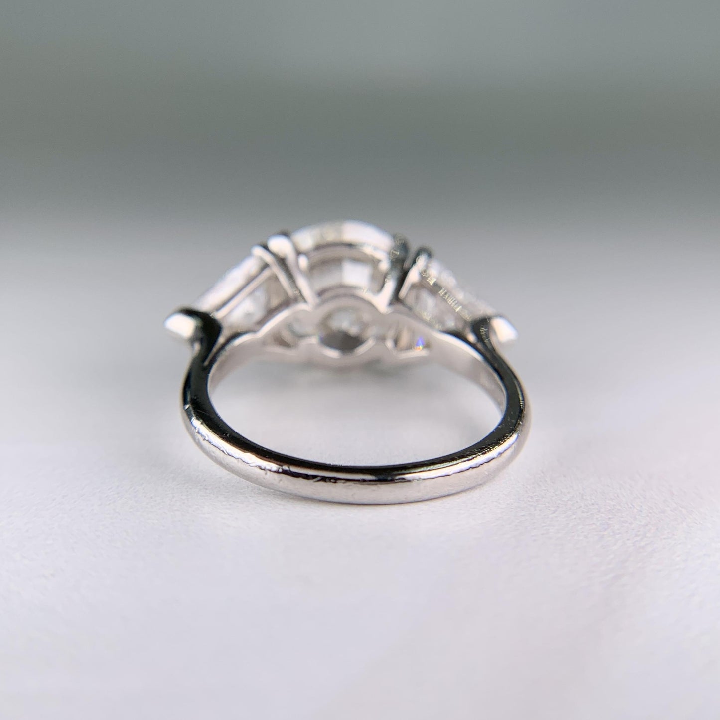 Vintage 1950's 5.15 Carat Transitional Cut Diamond Engagement Ring Platinum