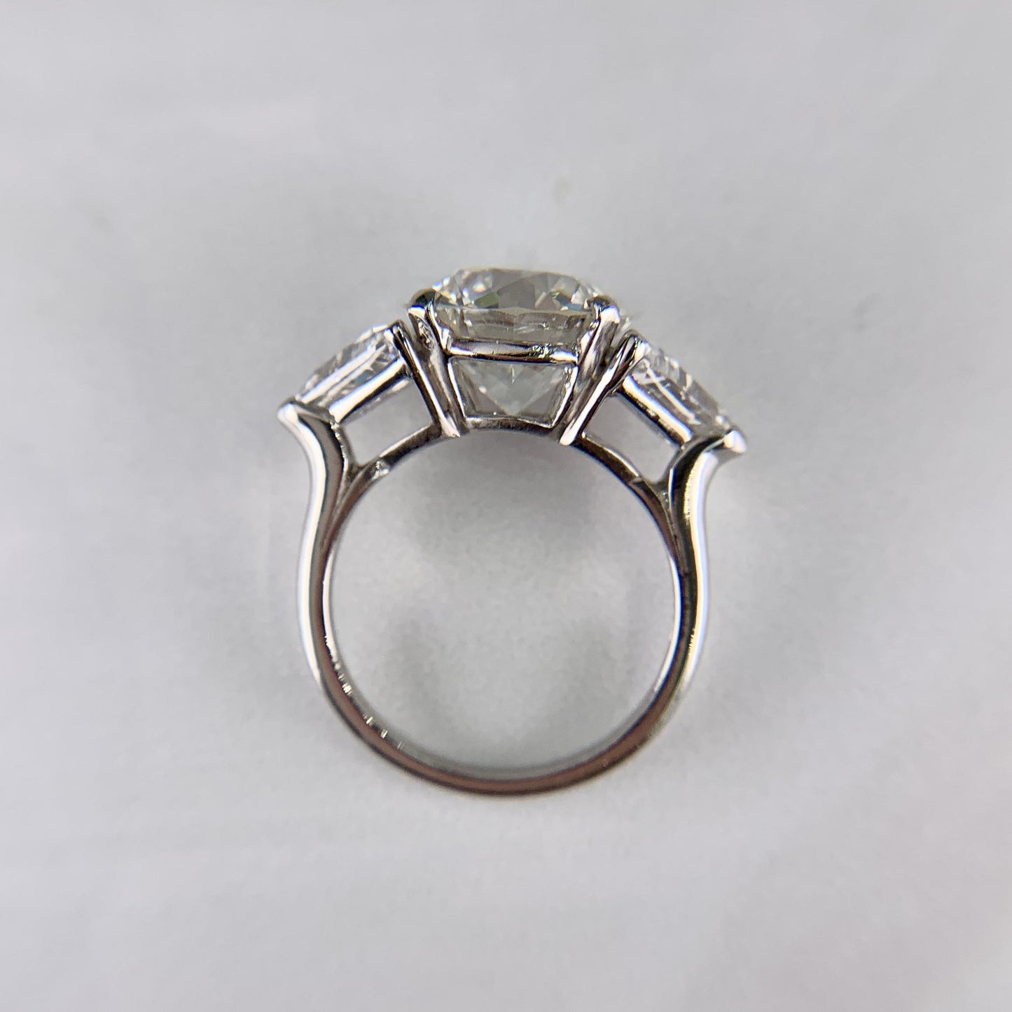 Vintage 1950's 5.15 Carat Transitional Cut Diamond Engagement Ring Platinum