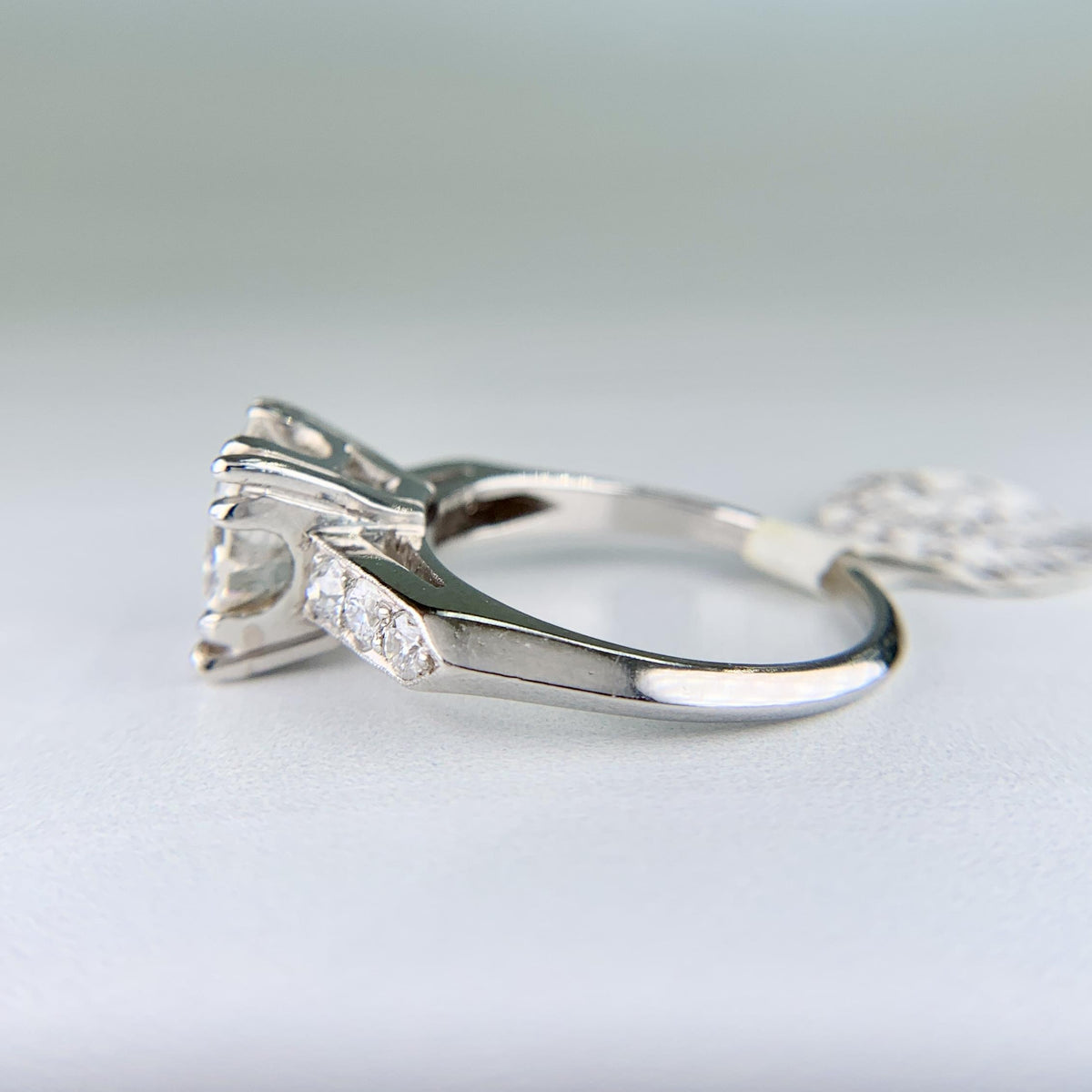 1950s GIA 2.42 Carat Diamond Platinum Engagement Ring