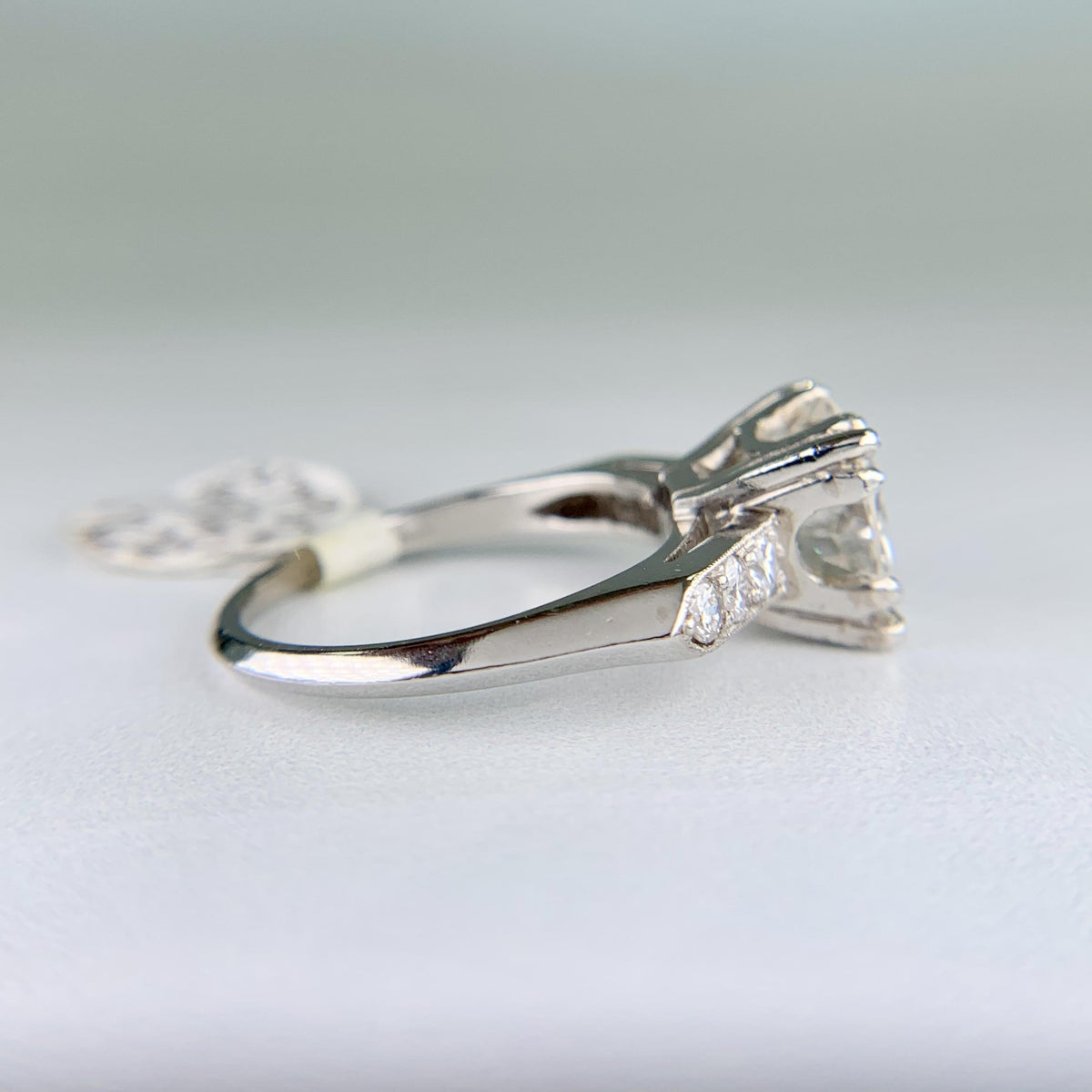 1950s GIA 2.42 Carat Diamond Platinum Engagement Ring