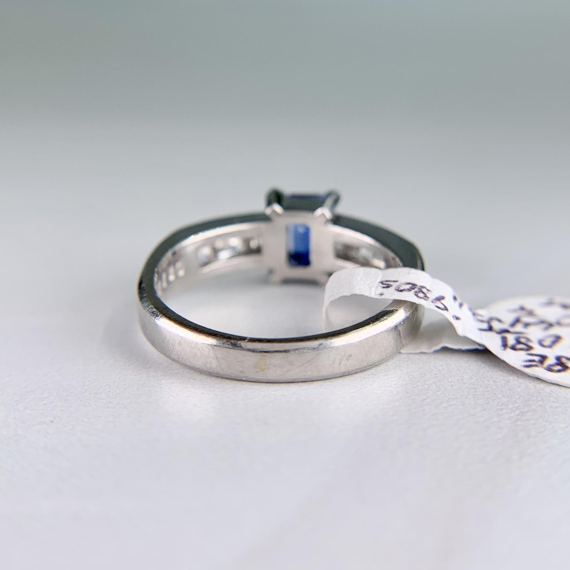 1980's Sapphire and Diamond Platinum Ring