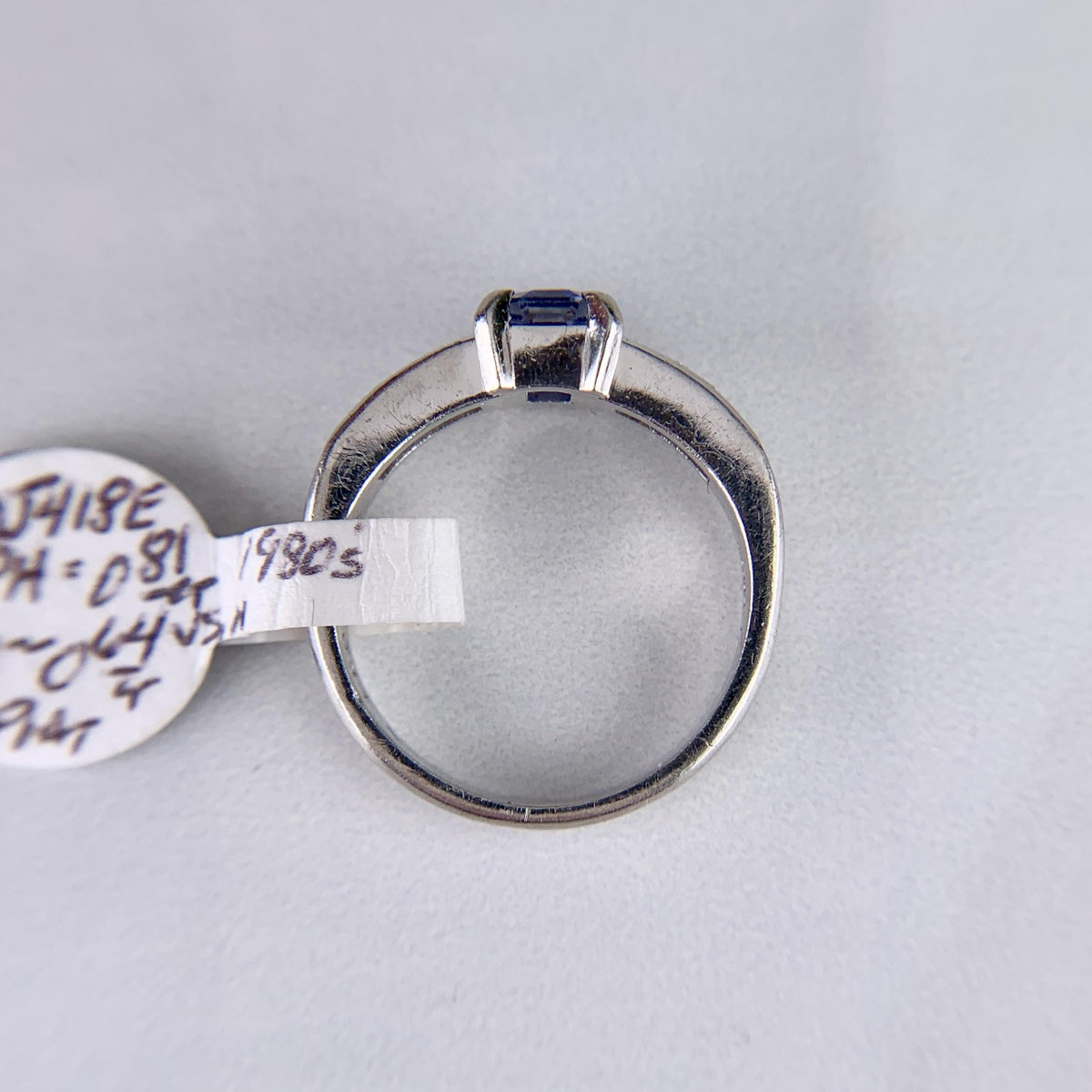 1980's Sapphire and Diamond Platinum Ring
