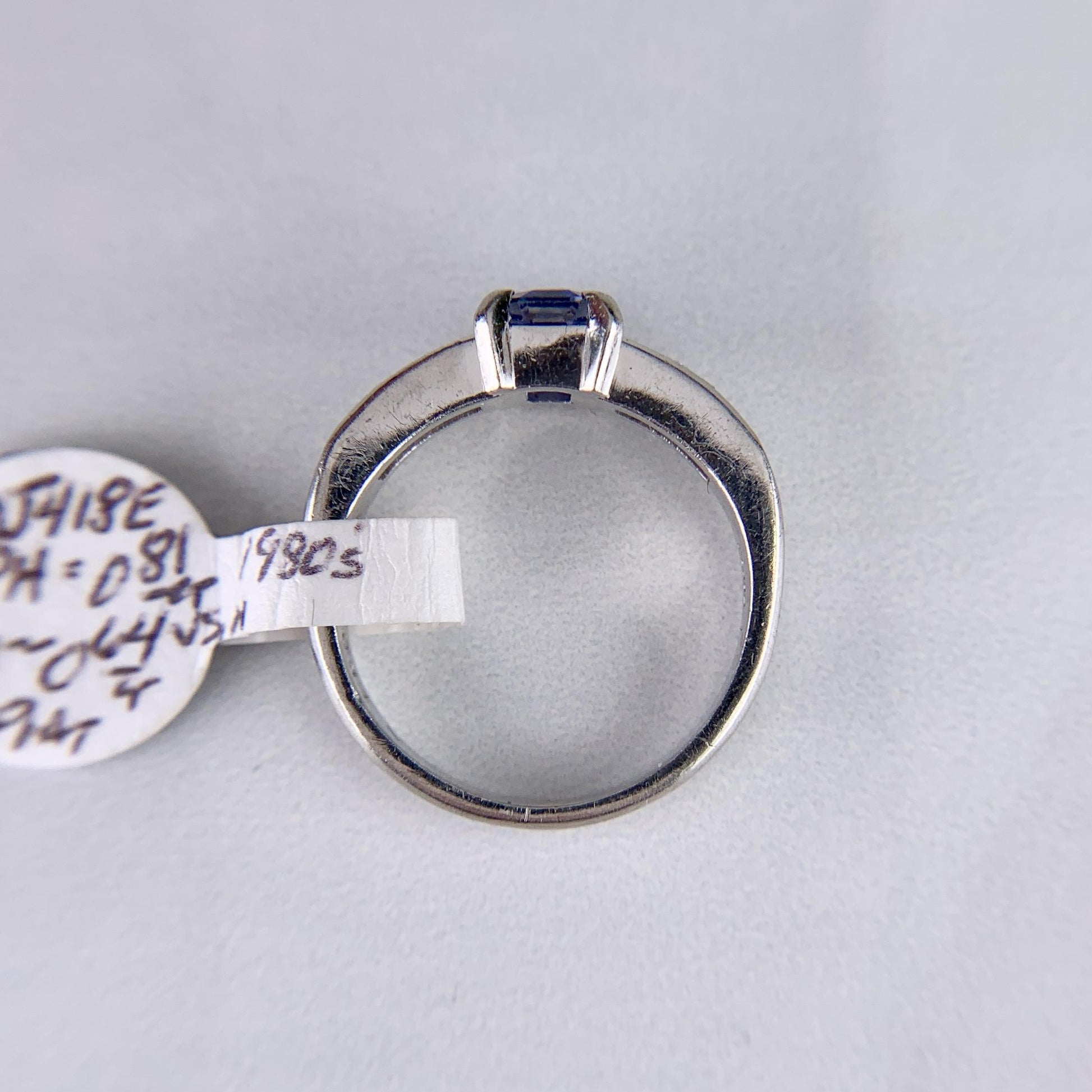 1980's Sapphire and Diamond Platinum Ring