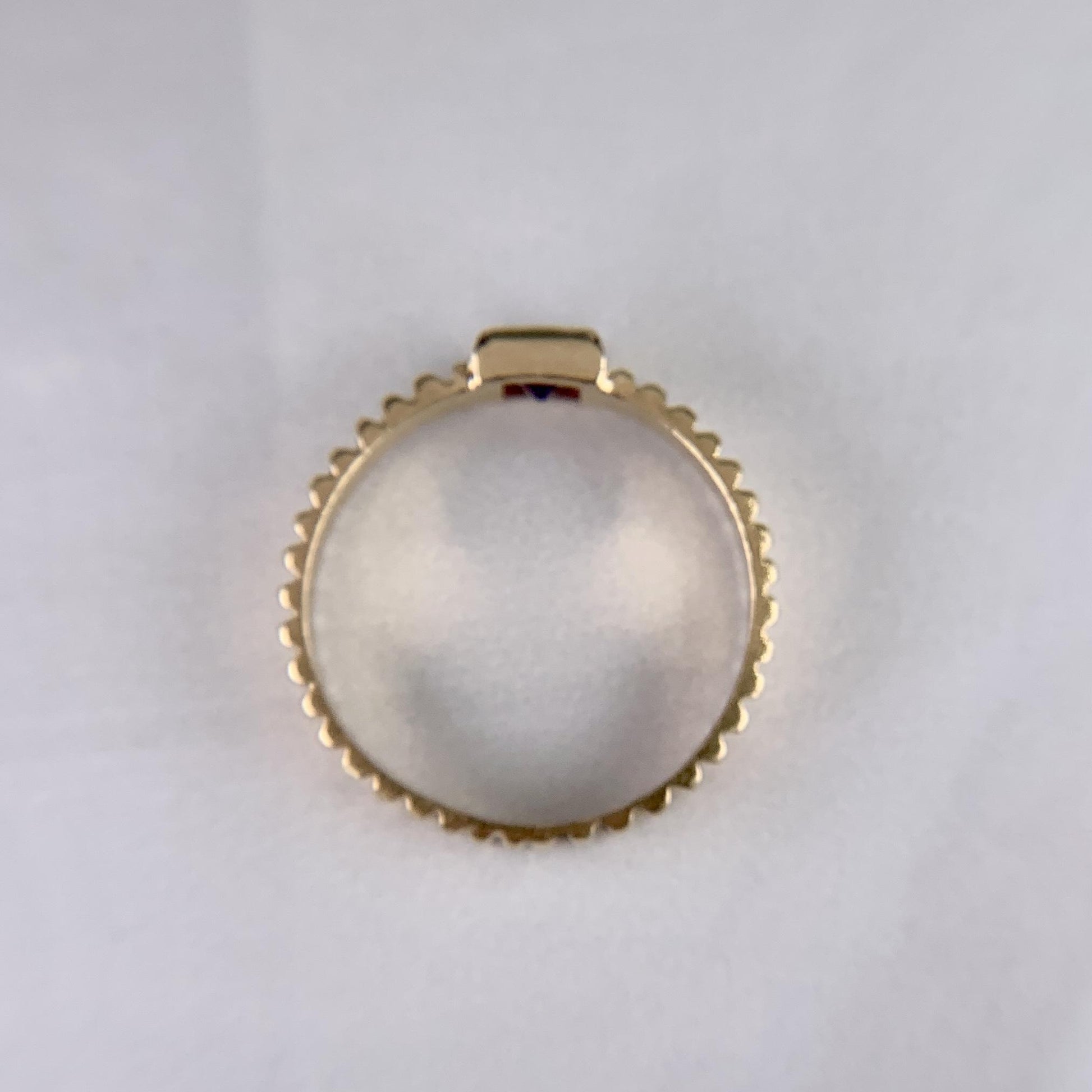 1980's Ribbed Gold Amethyst Band Ring 14k Yellow Gold