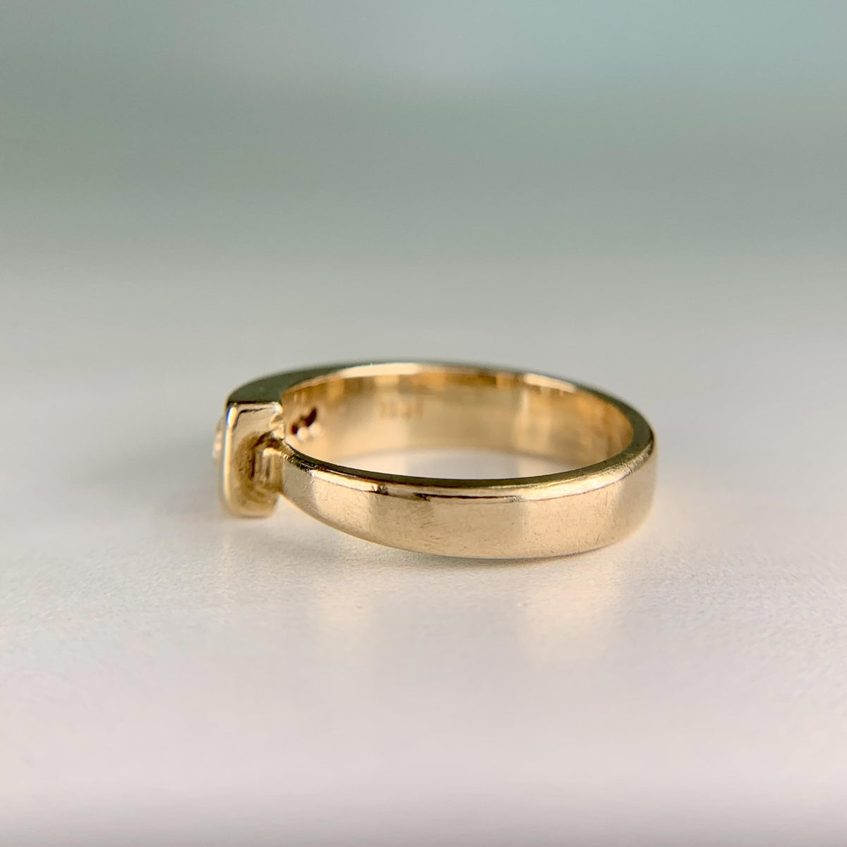 Vintage 1960's Old European Cut Diamond Band Ring 14k Yellow Gold