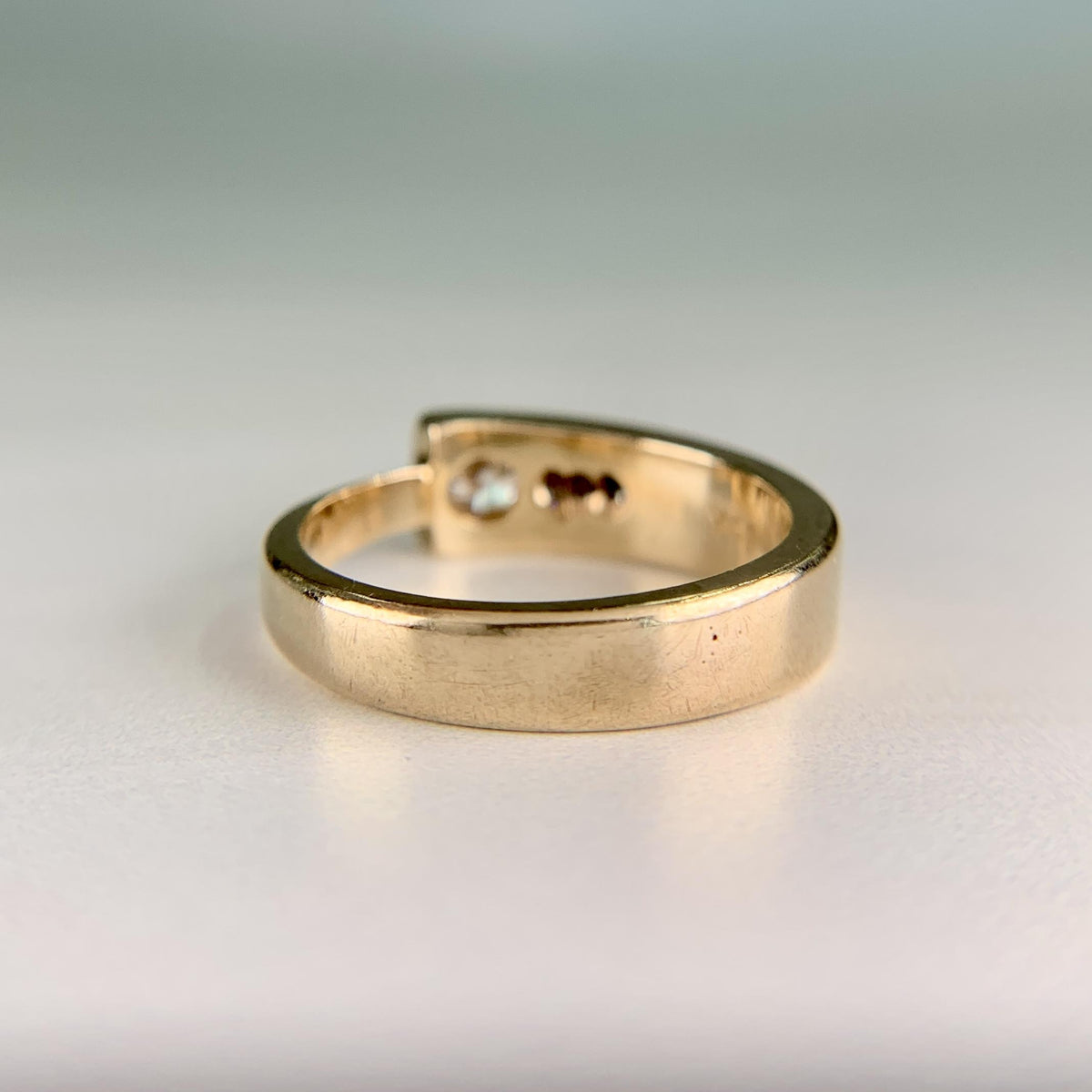 Vintage 1960's Old European Cut Diamond Band Ring 14k Yellow Gold