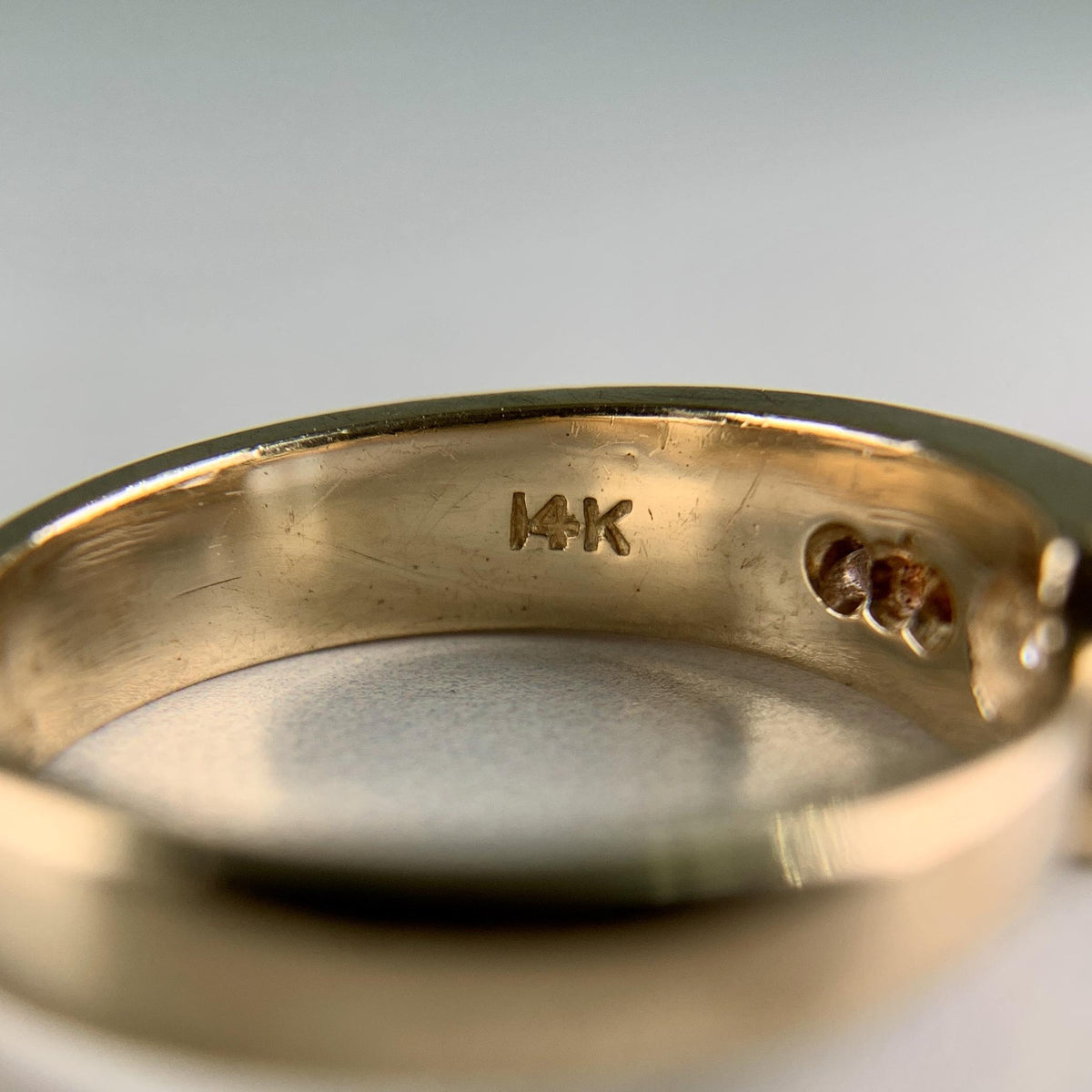 Vintage 1960's Old European Cut Diamond Band Ring 14k Yellow Gold